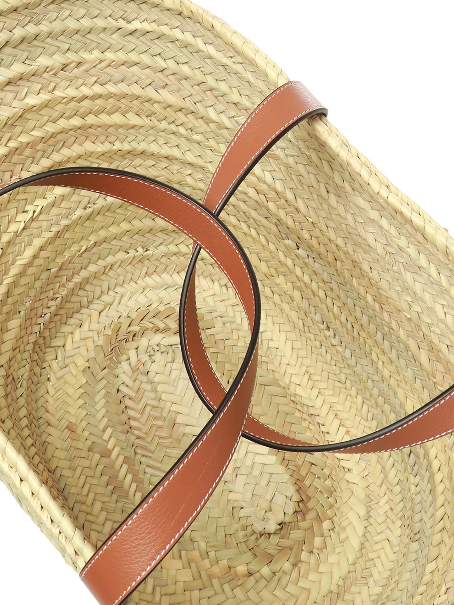 large logo raffia basket bag