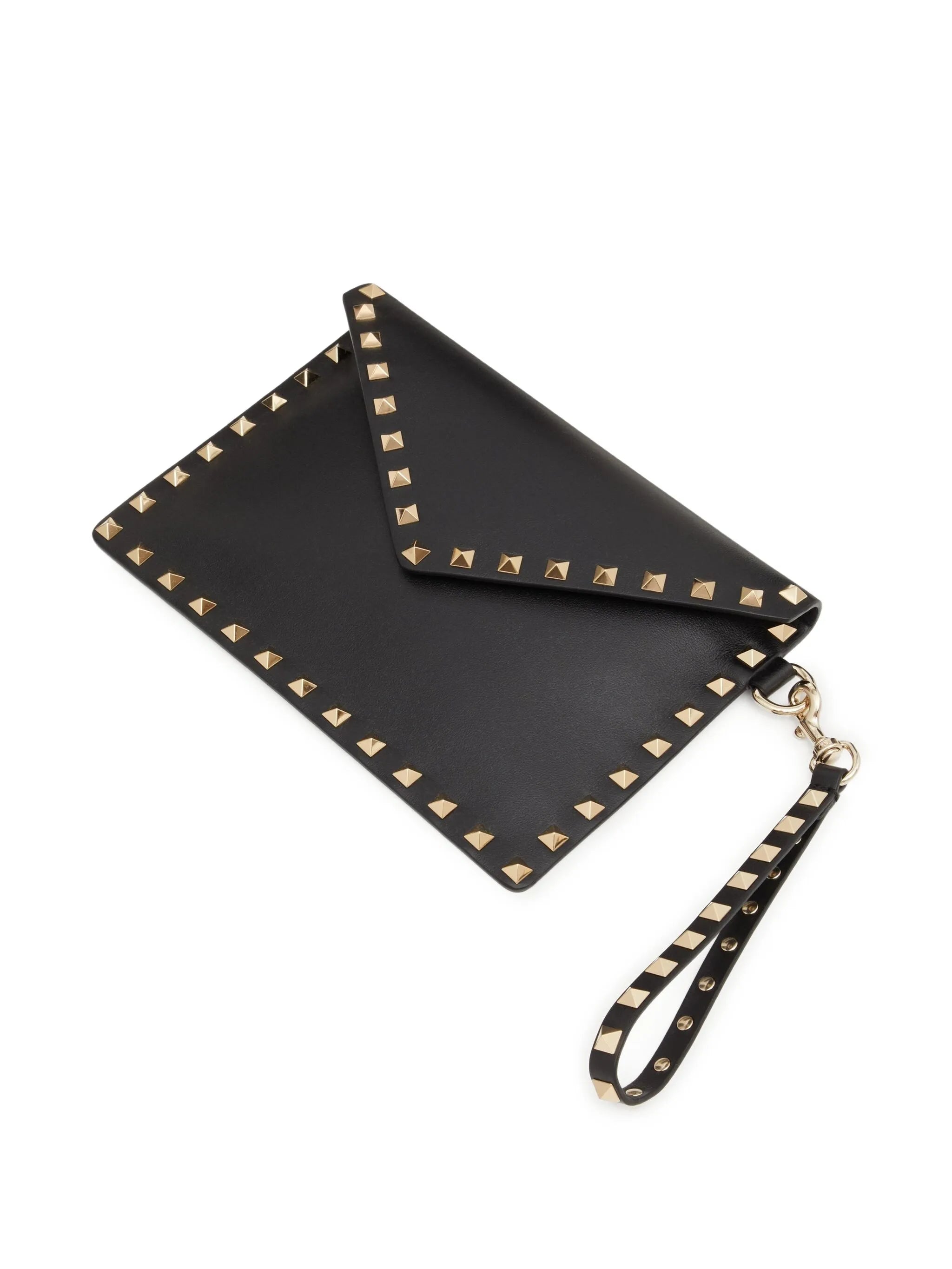 Rockstud leather clutch bag