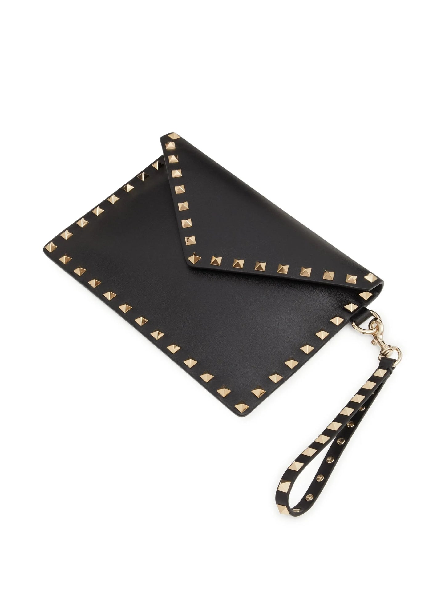 Rockstud leather clutch bag