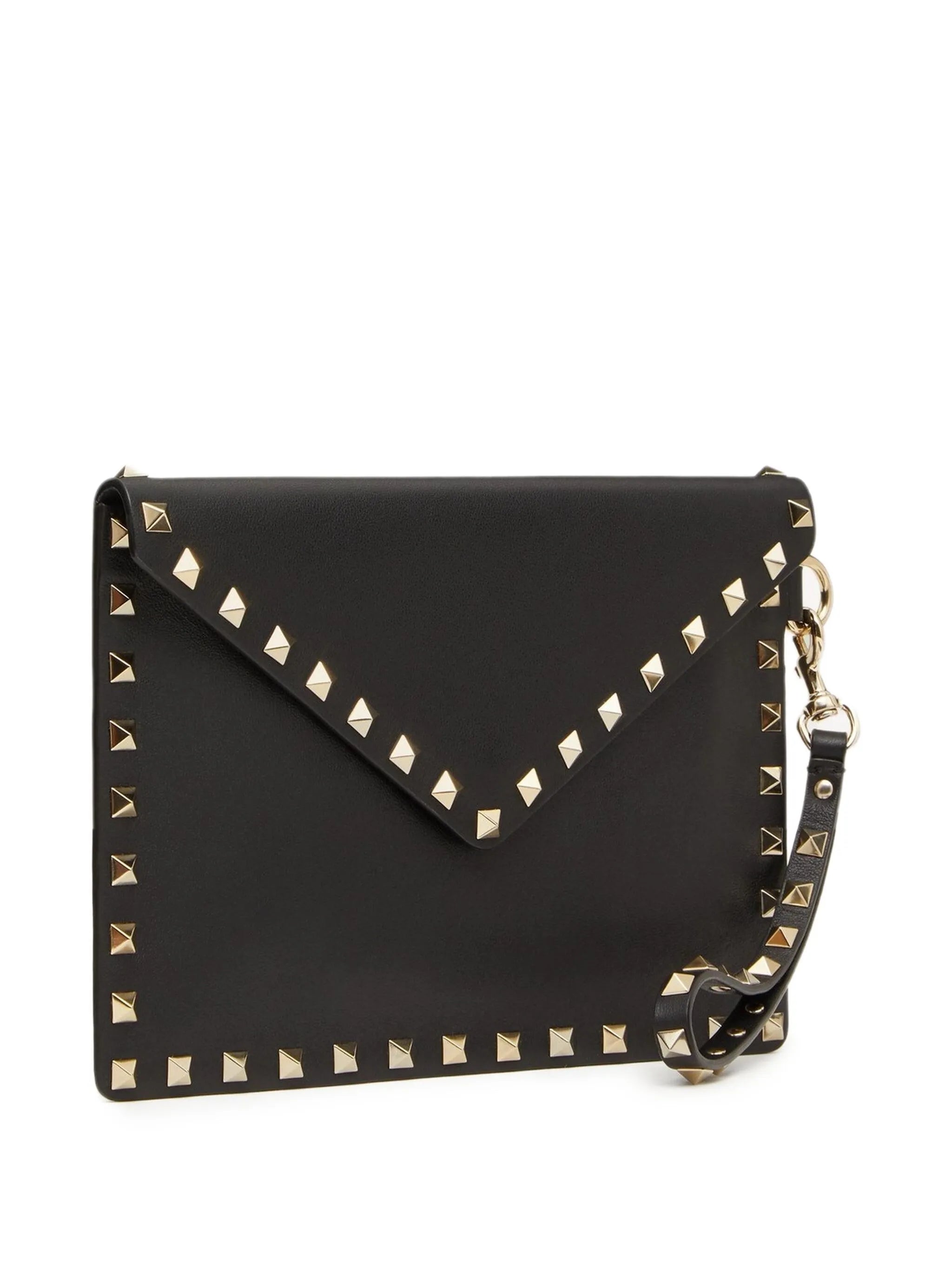 Rockstud leather clutch bag