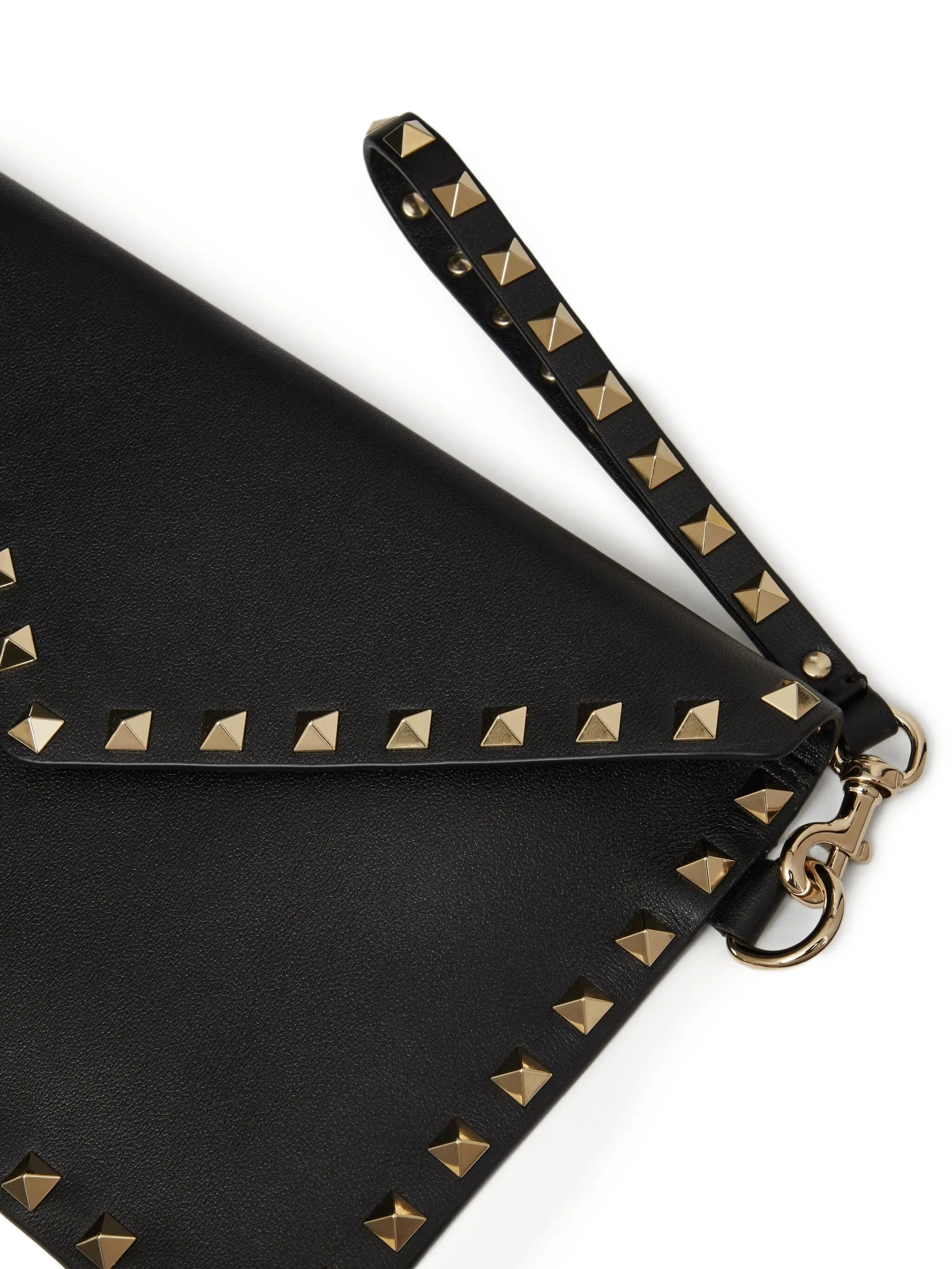 Rockstud leather clutch bag