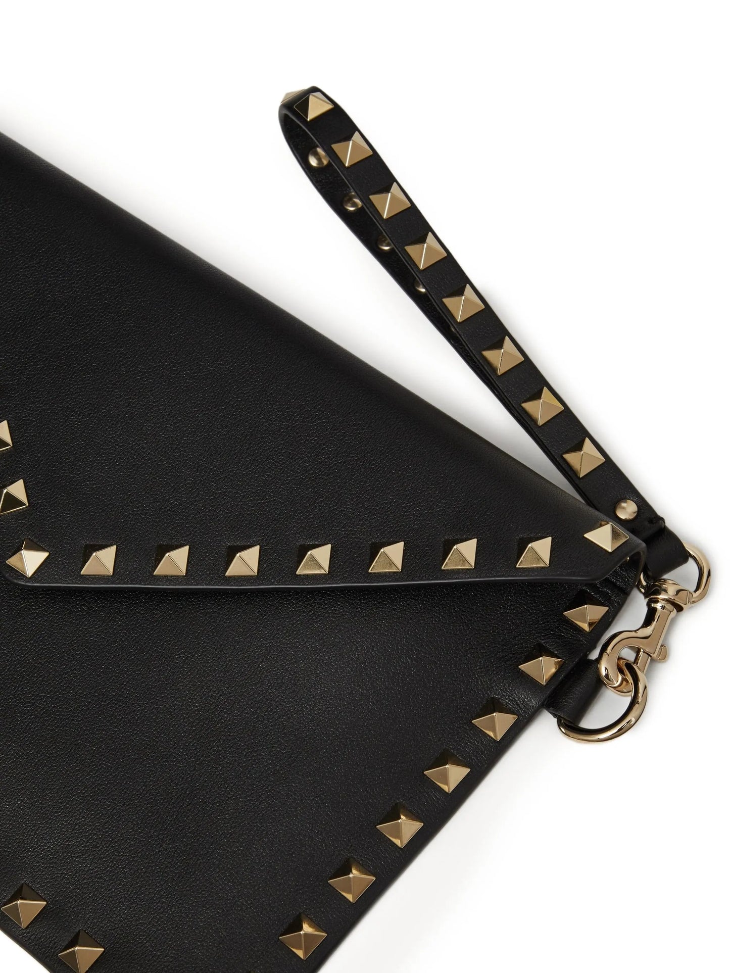 Rockstud leather clutch bag