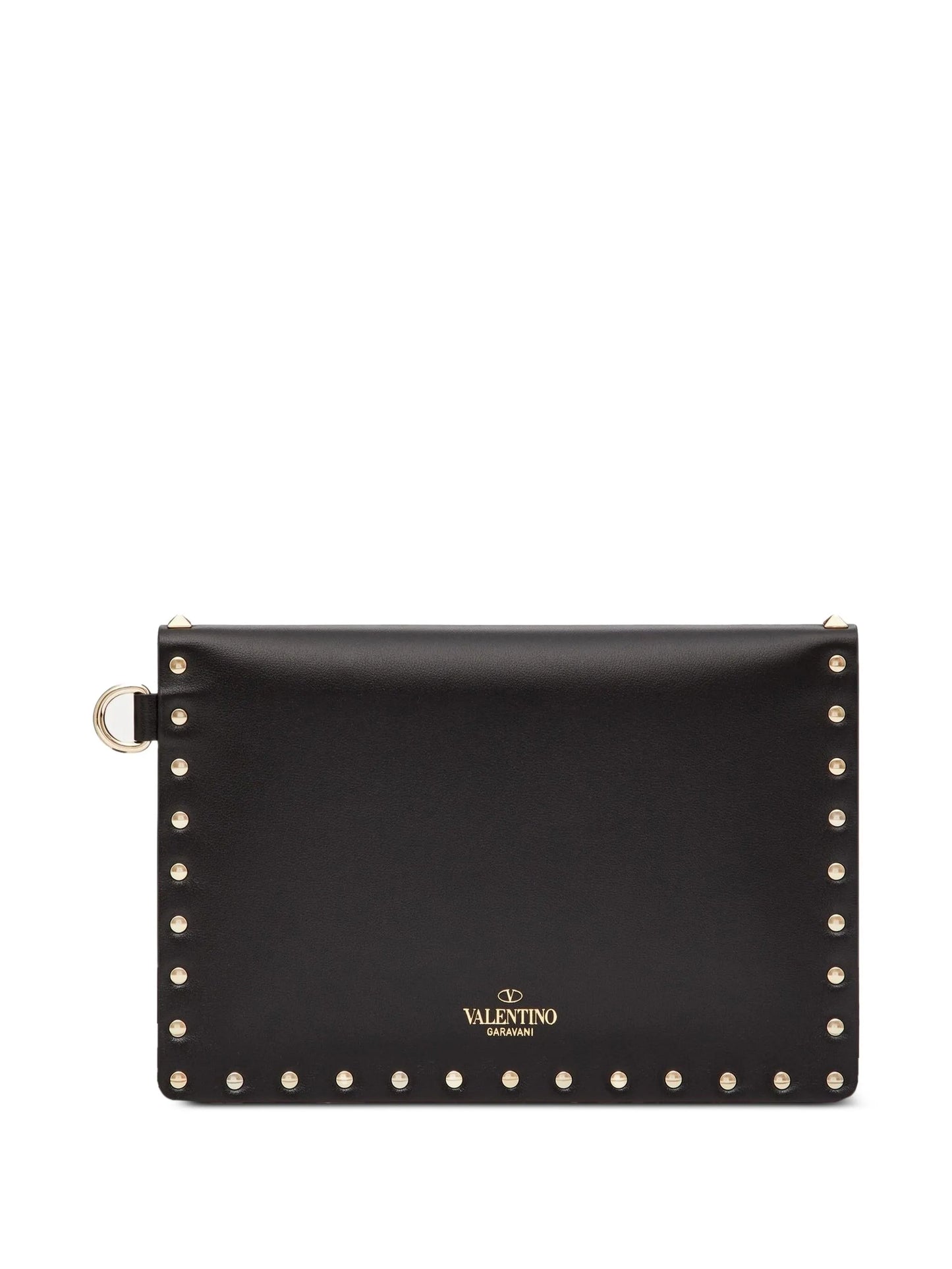 Rockstud leather clutch bag