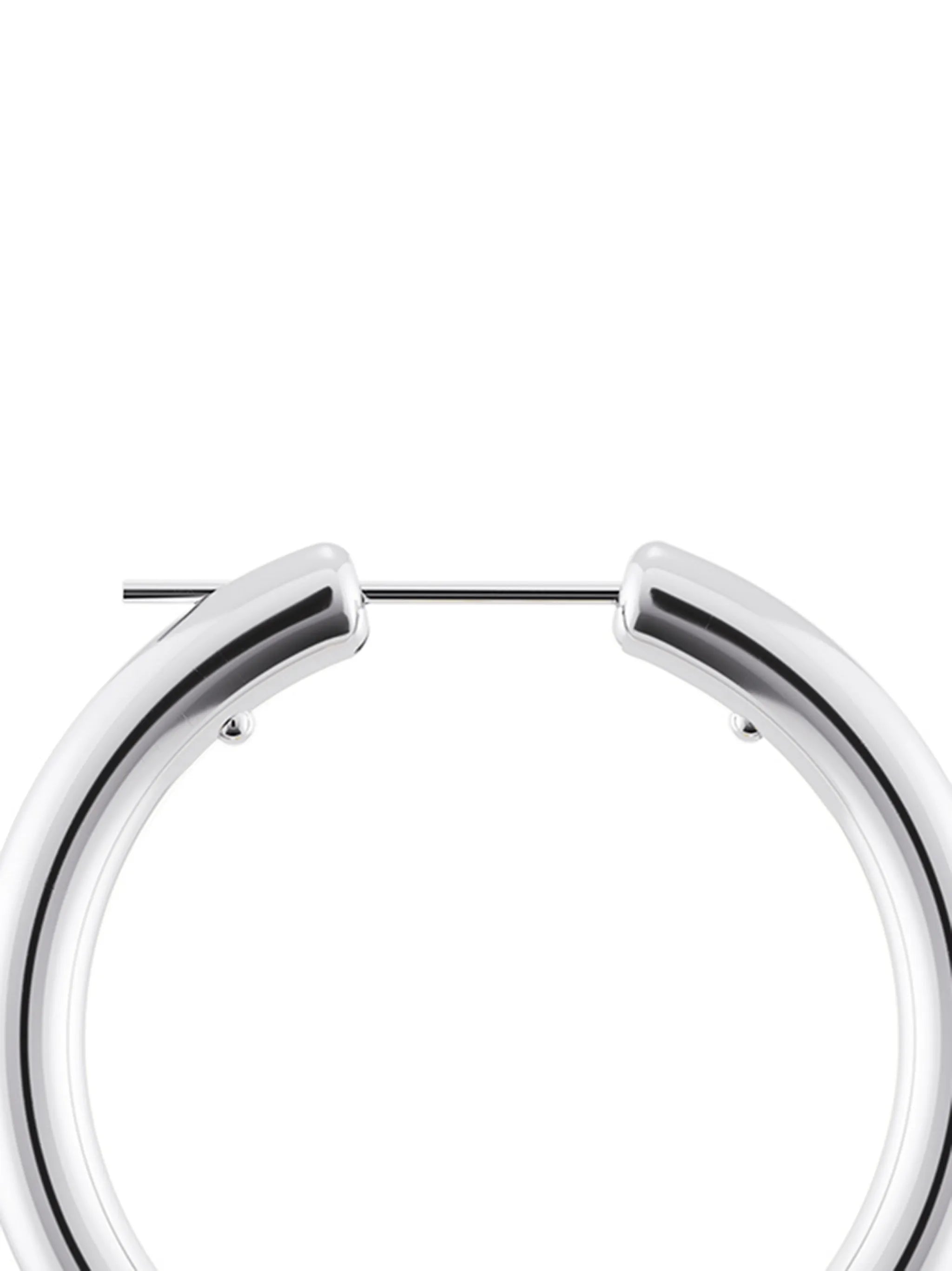 silver Ara diamond hoop earrings