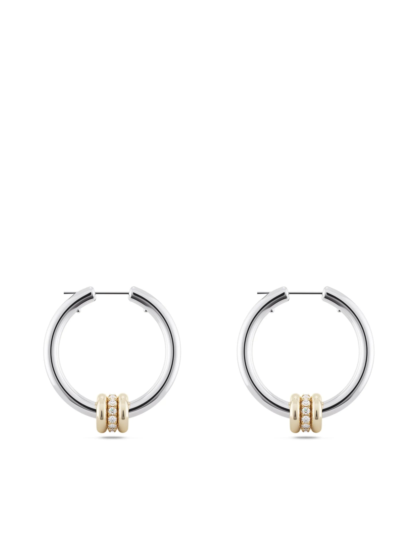 silver Ara diamond hoop earrings