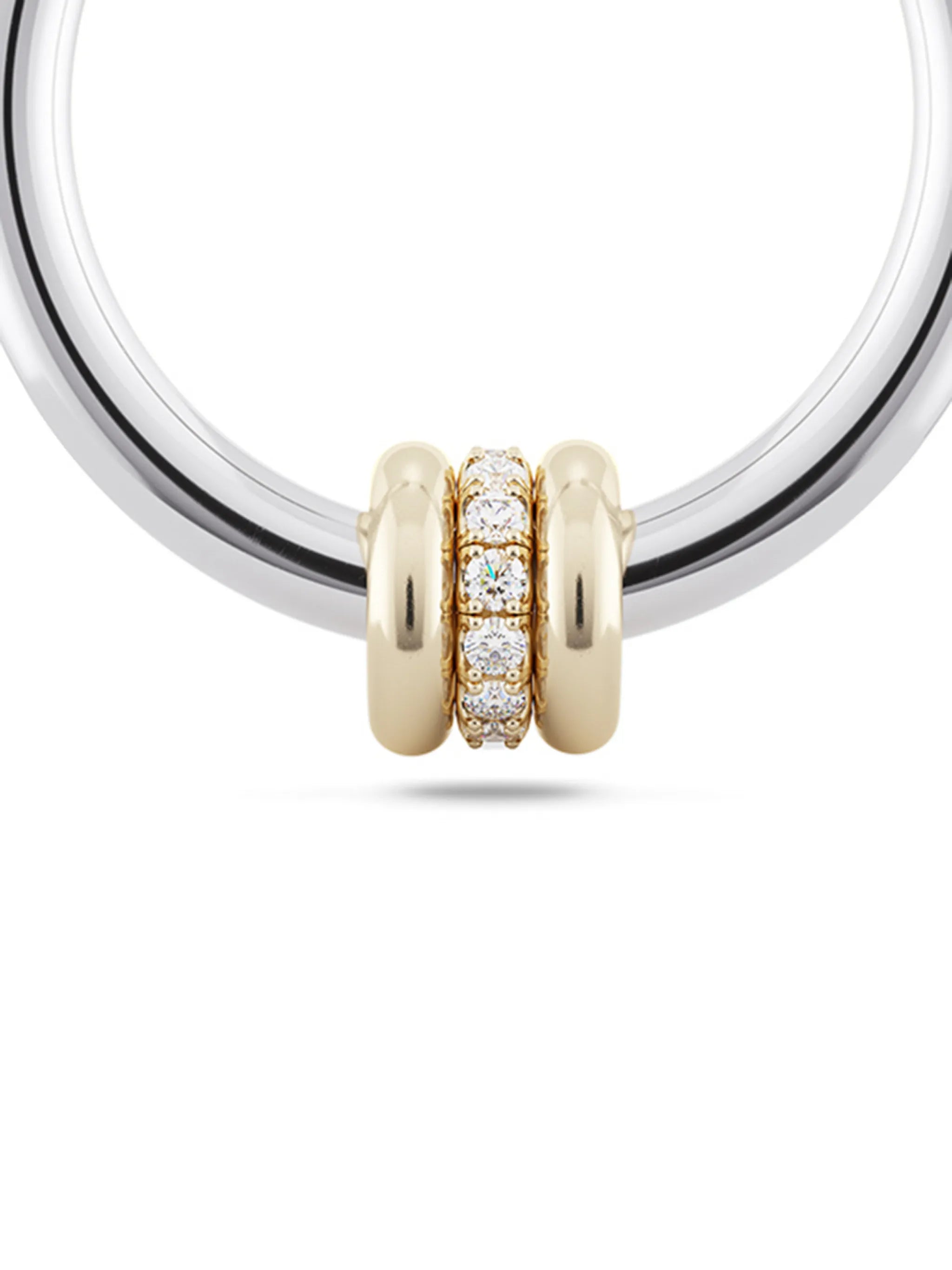 silver Ara diamond hoop earrings