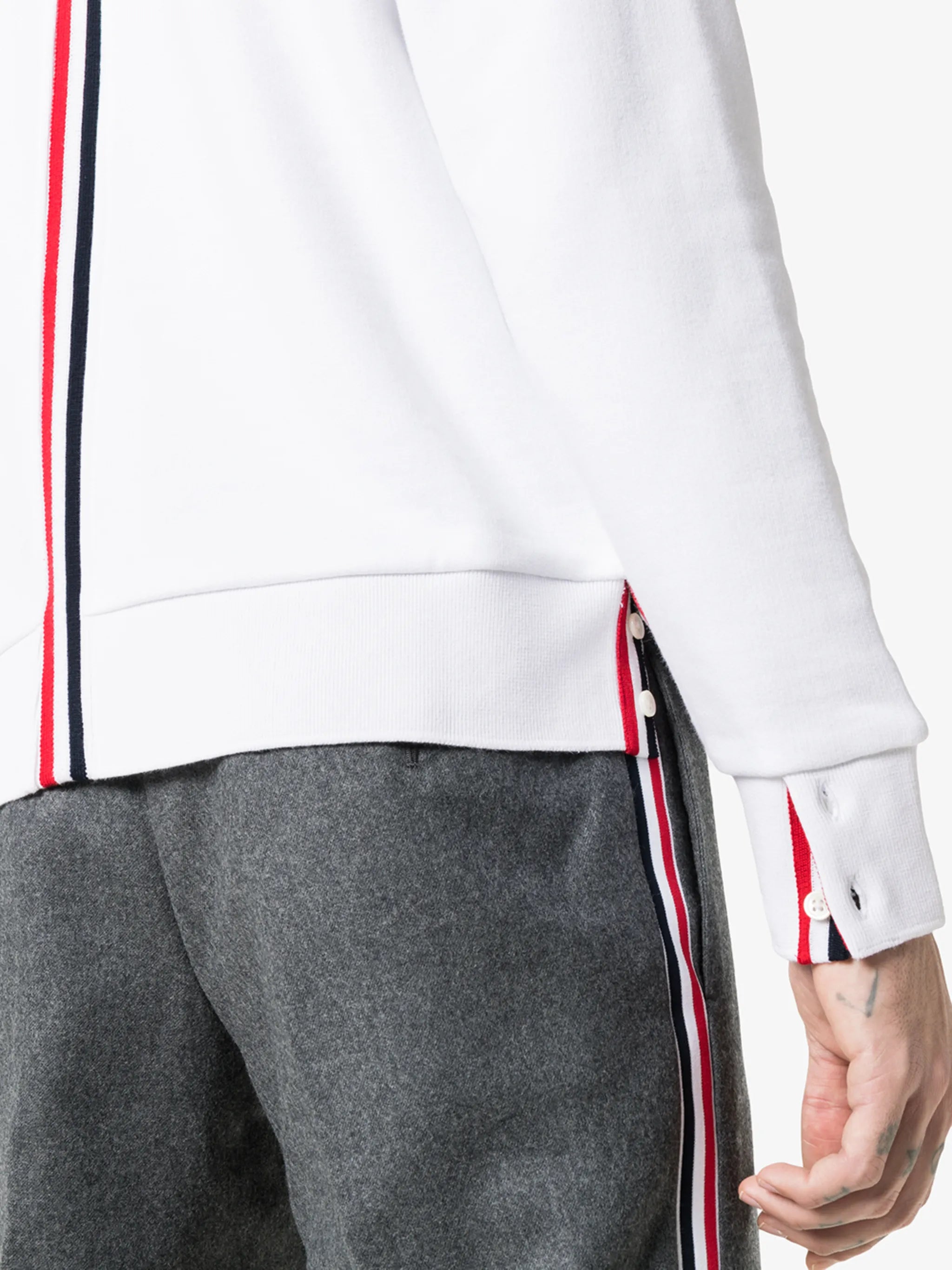 RWB-stripe cotton sweatshirt