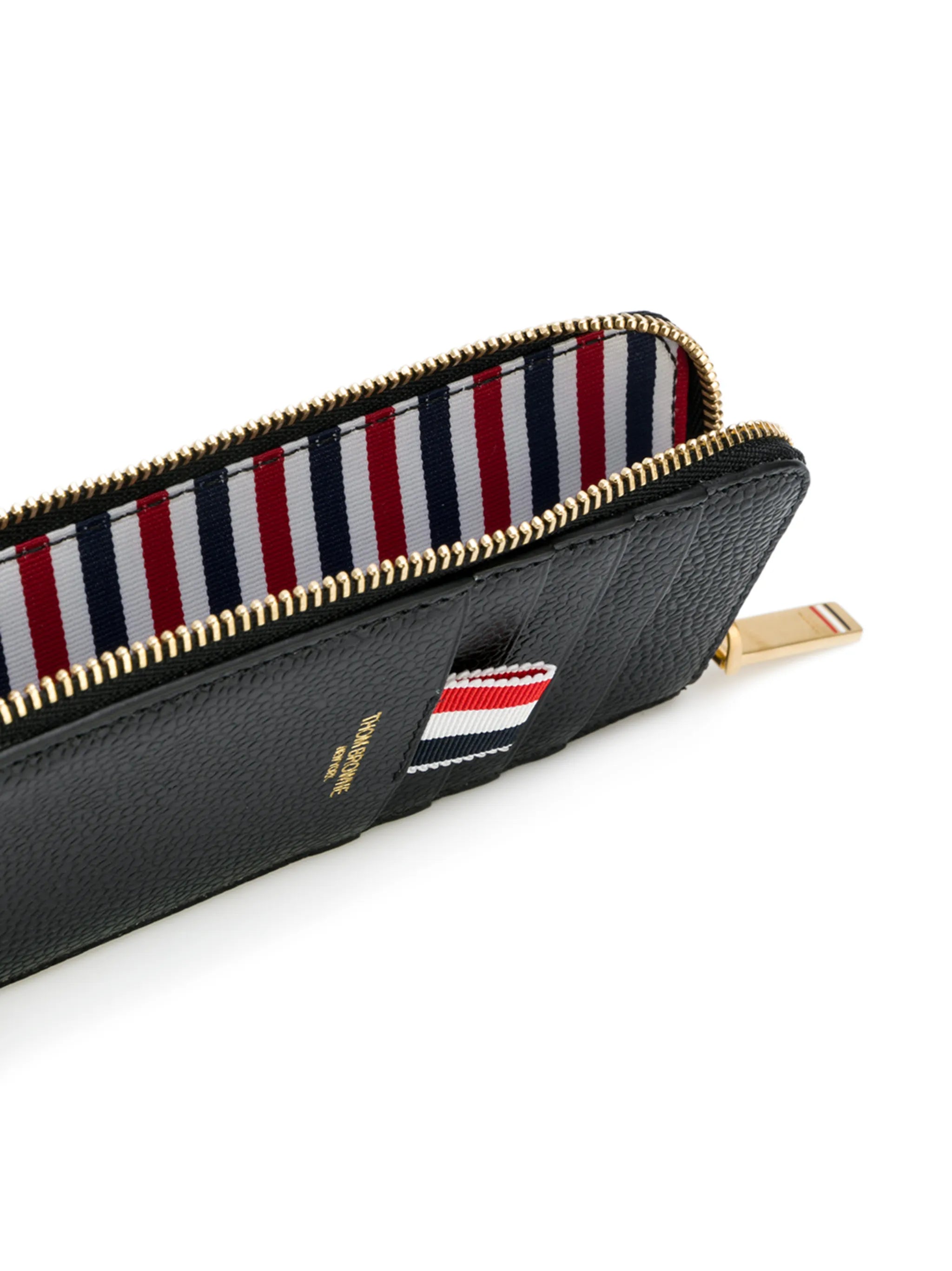 pebble-grain half zip-around wallet