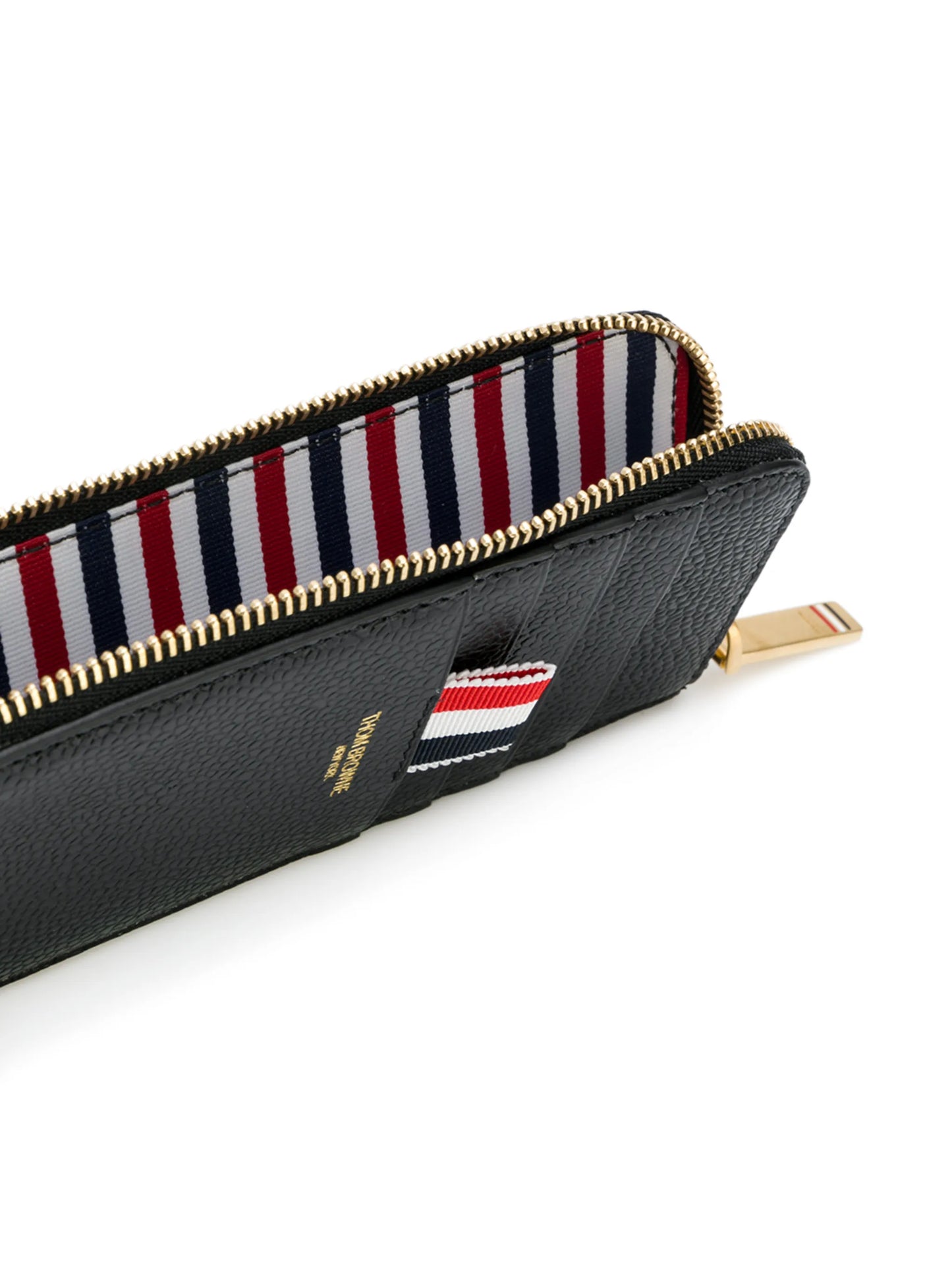 pebble-grain half zip-around wallet