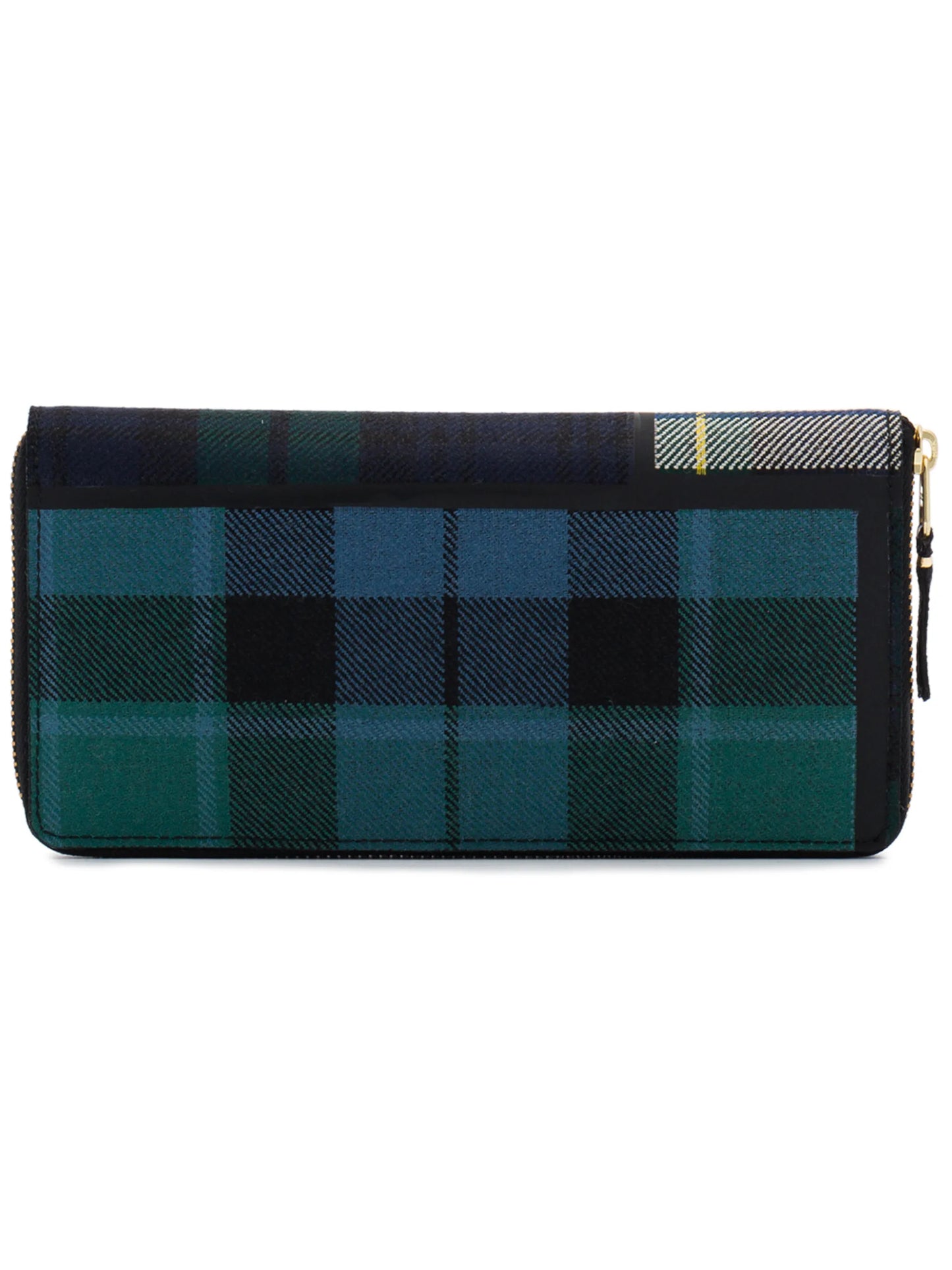 tartan-print wool wallet