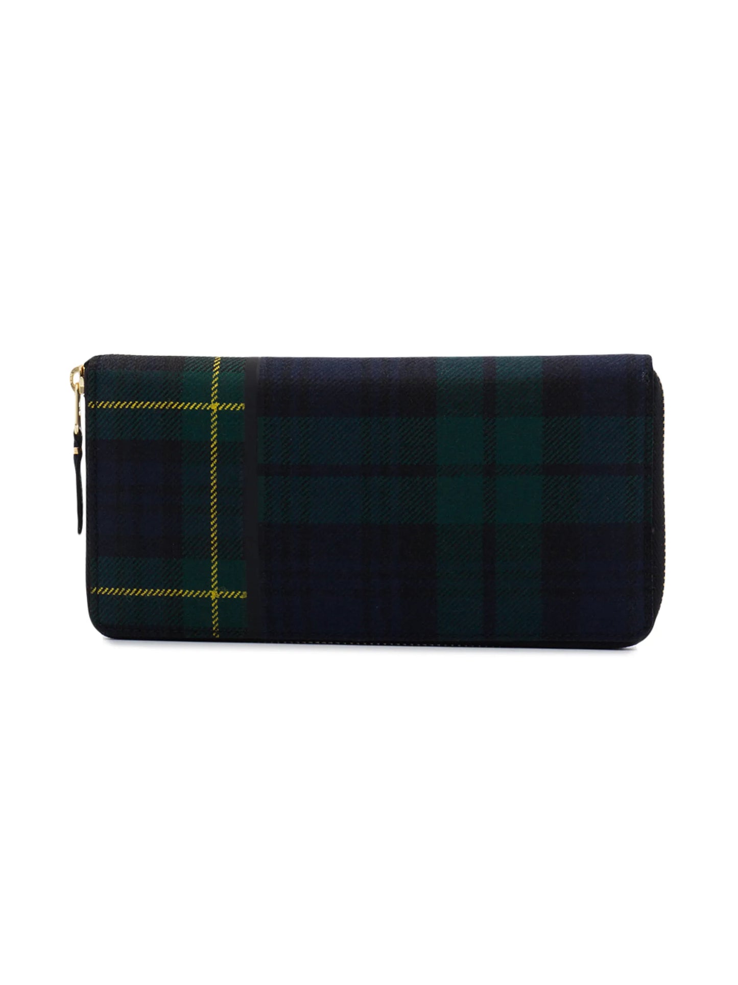 tartan-print wool wallet