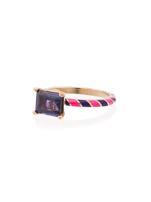 14kt gold Candy Kimono sapphire ring