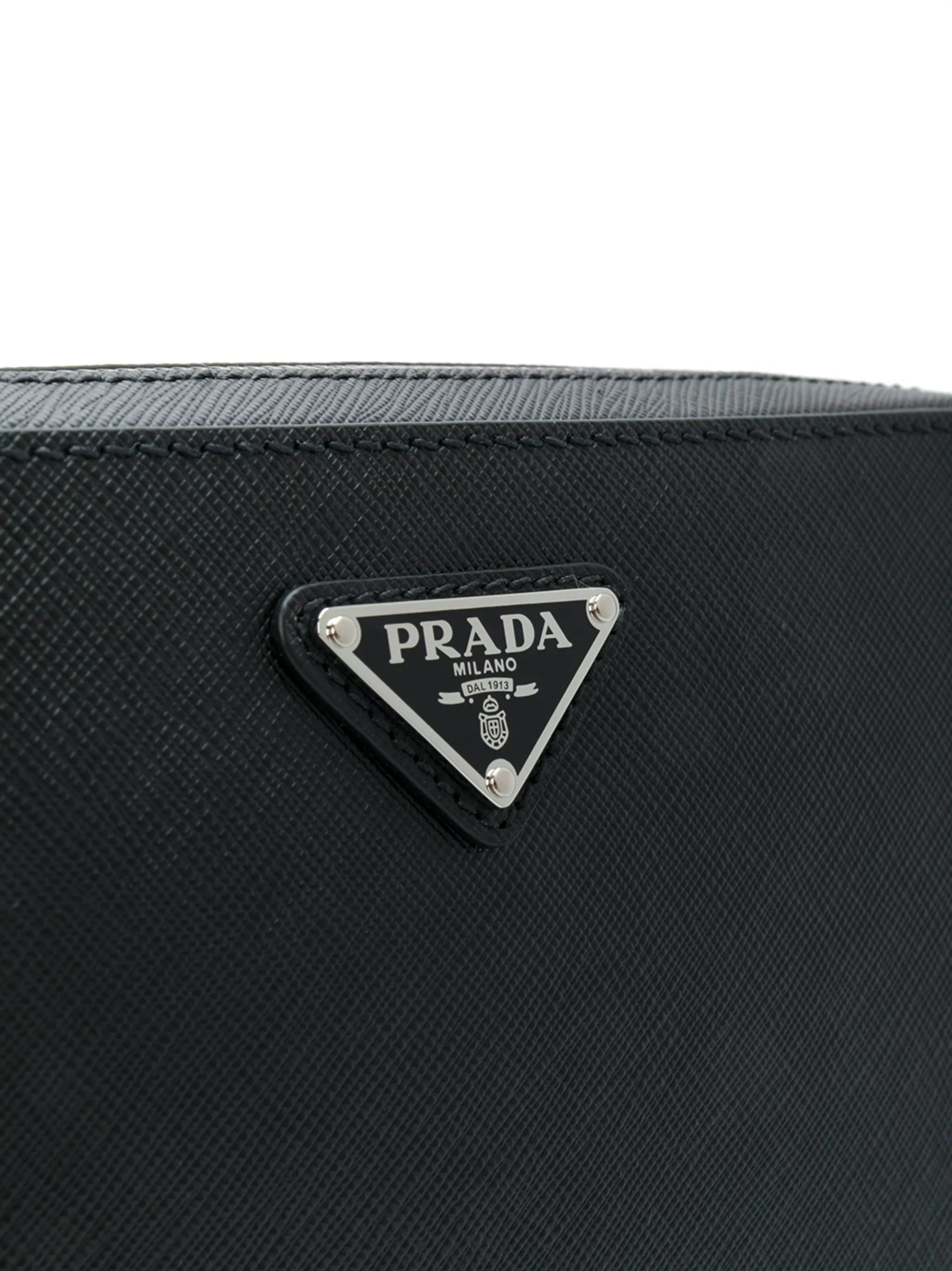 triangle-logo clutch bag