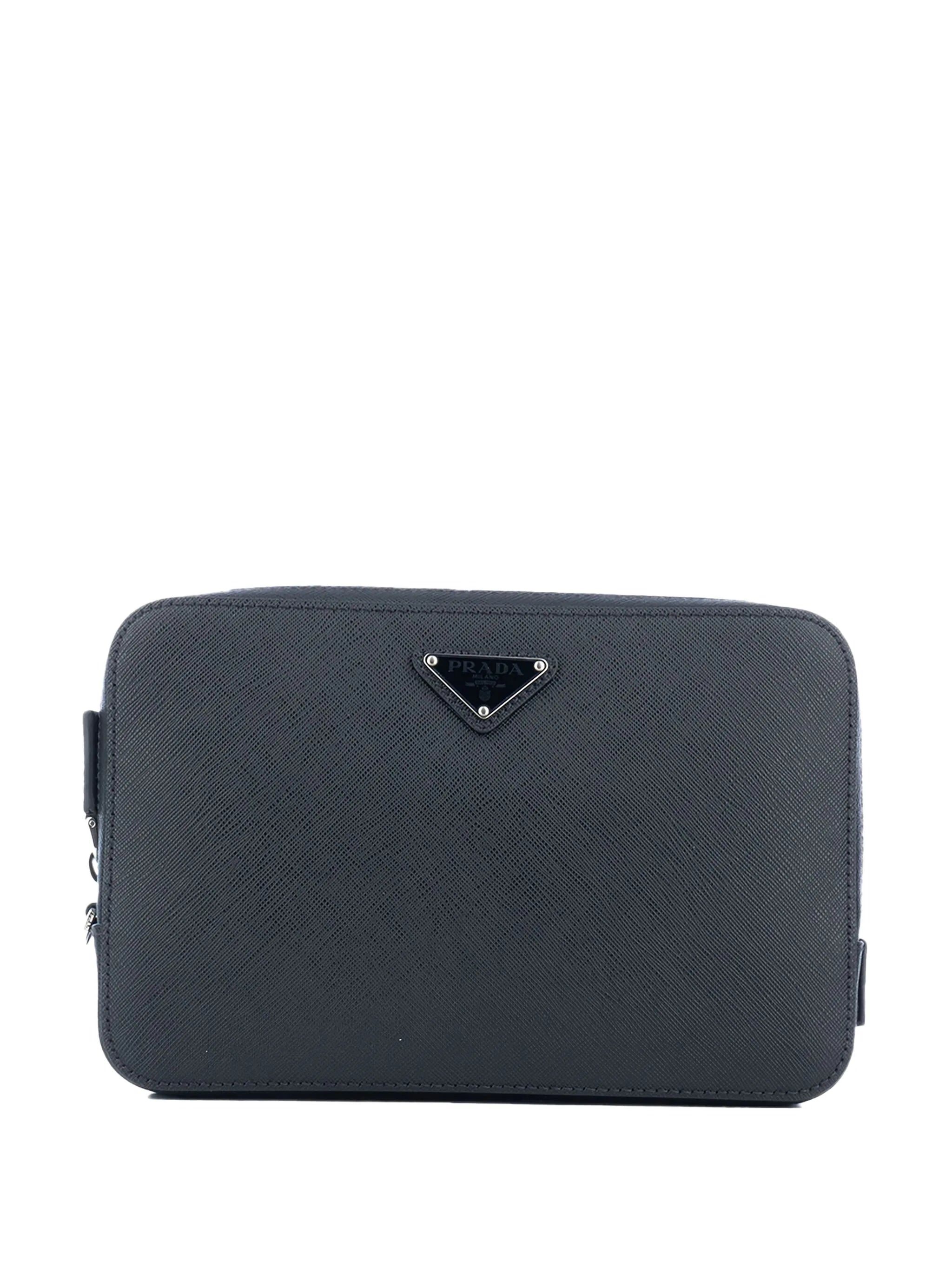 triangle-logo clutch bag