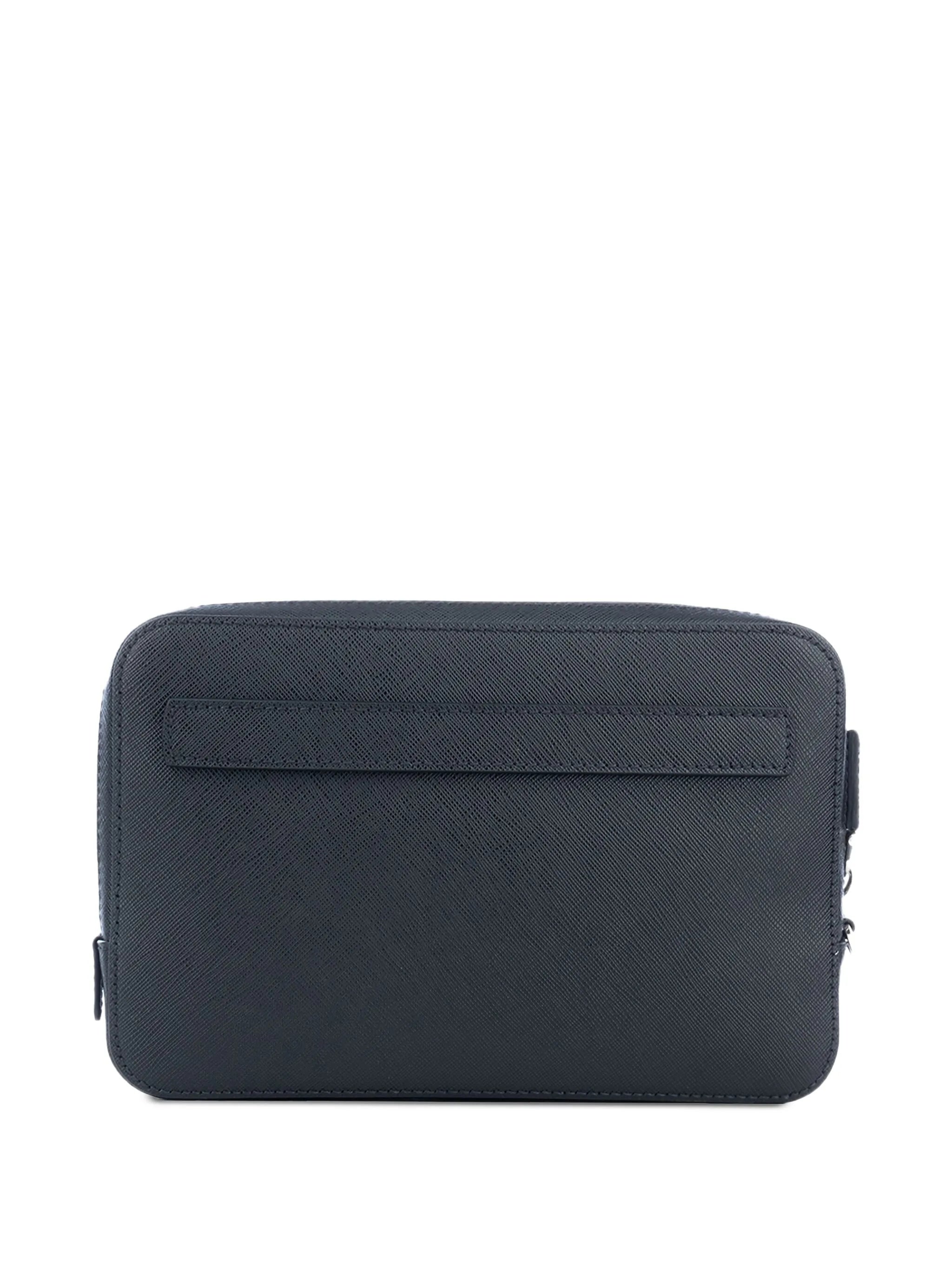 triangle-logo clutch bag