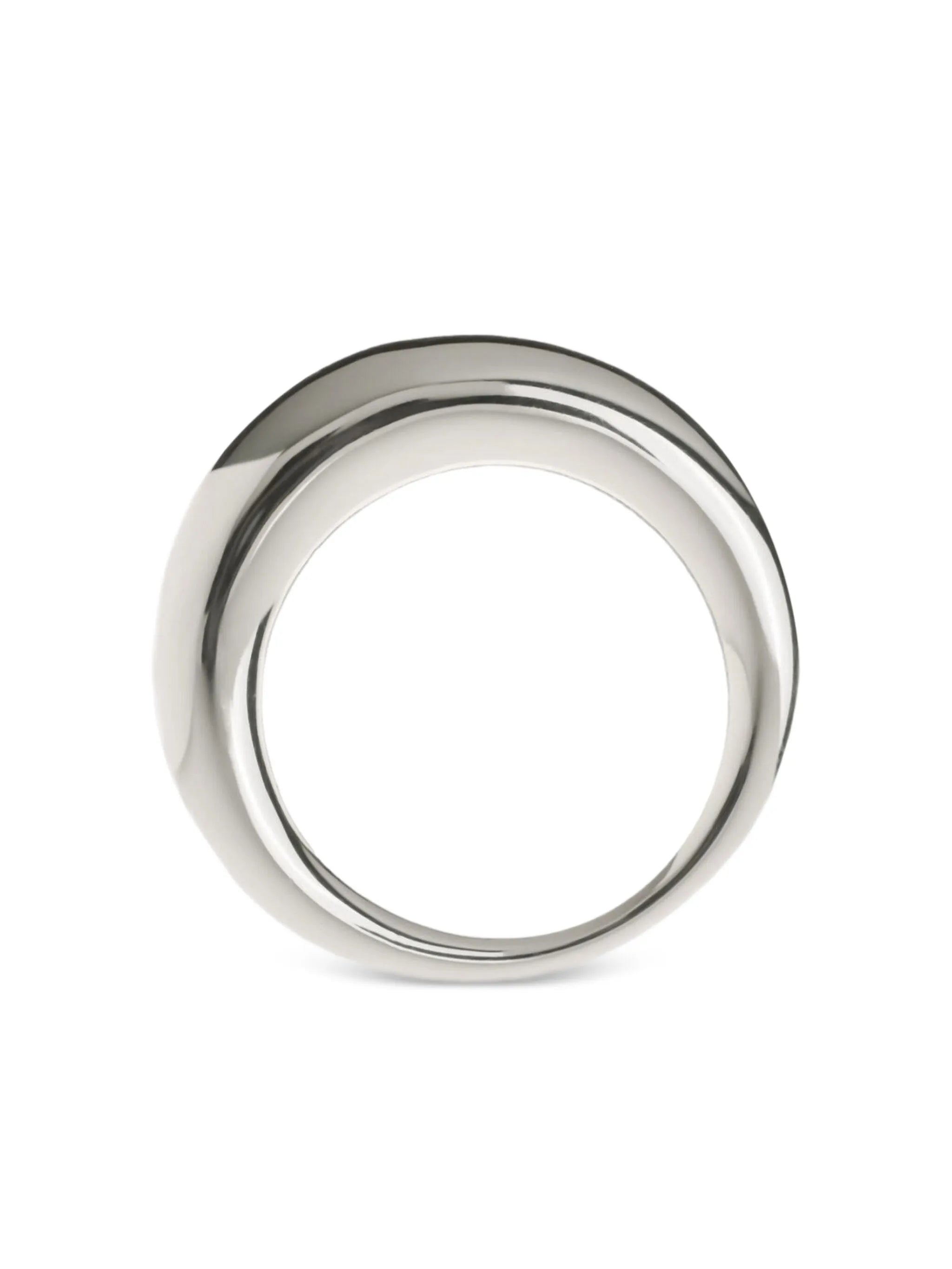 Fat Snake polished sterling silver ring