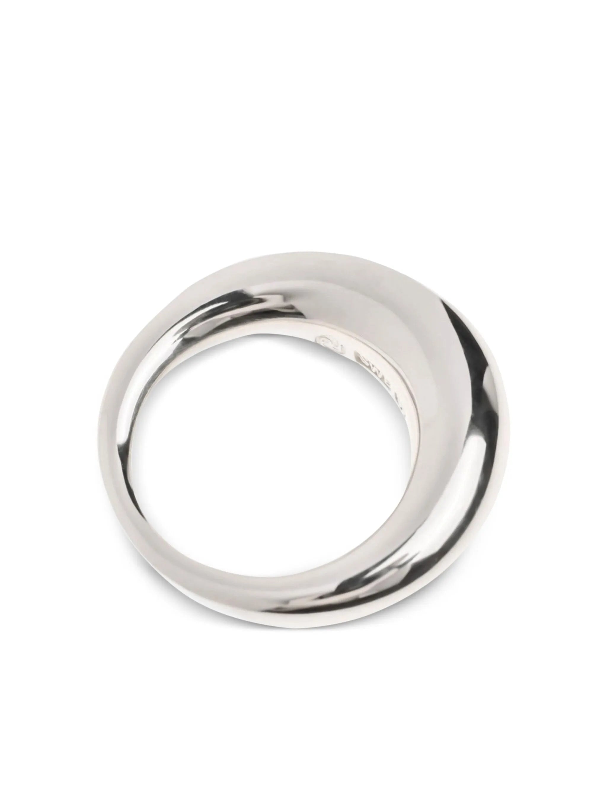 Fat Snake polished sterling silver ring