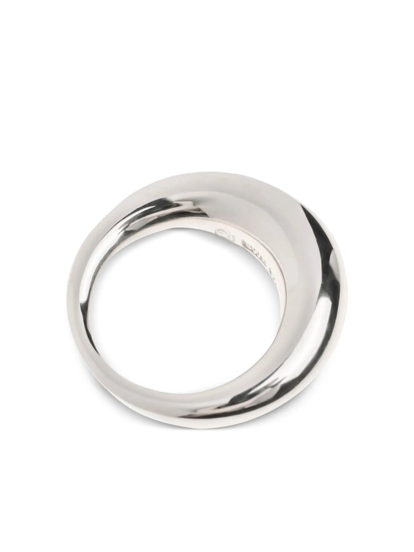 Fat Snake polished sterling silver ring