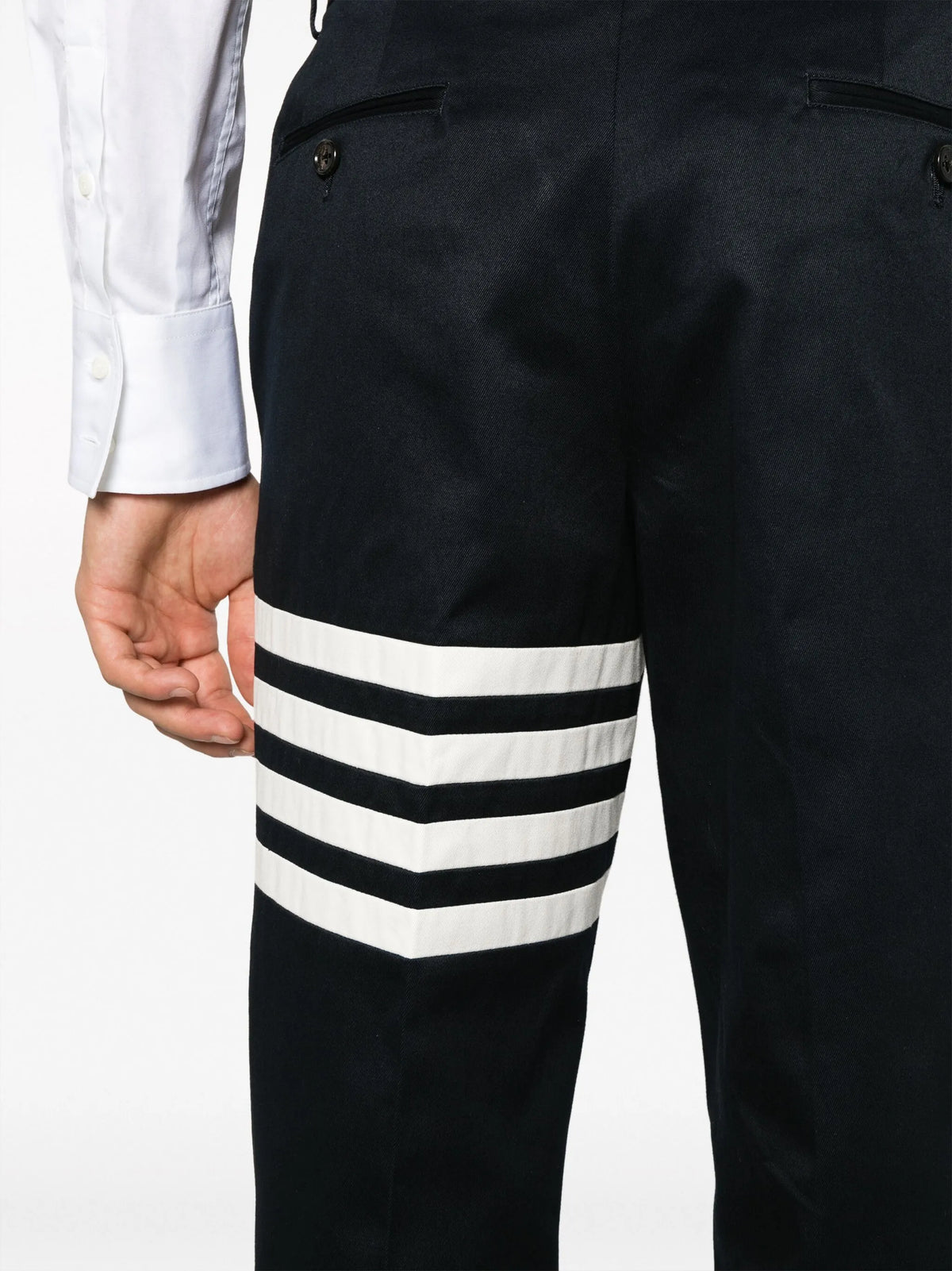cotton twill 4-Bar unconstructed chino trousers