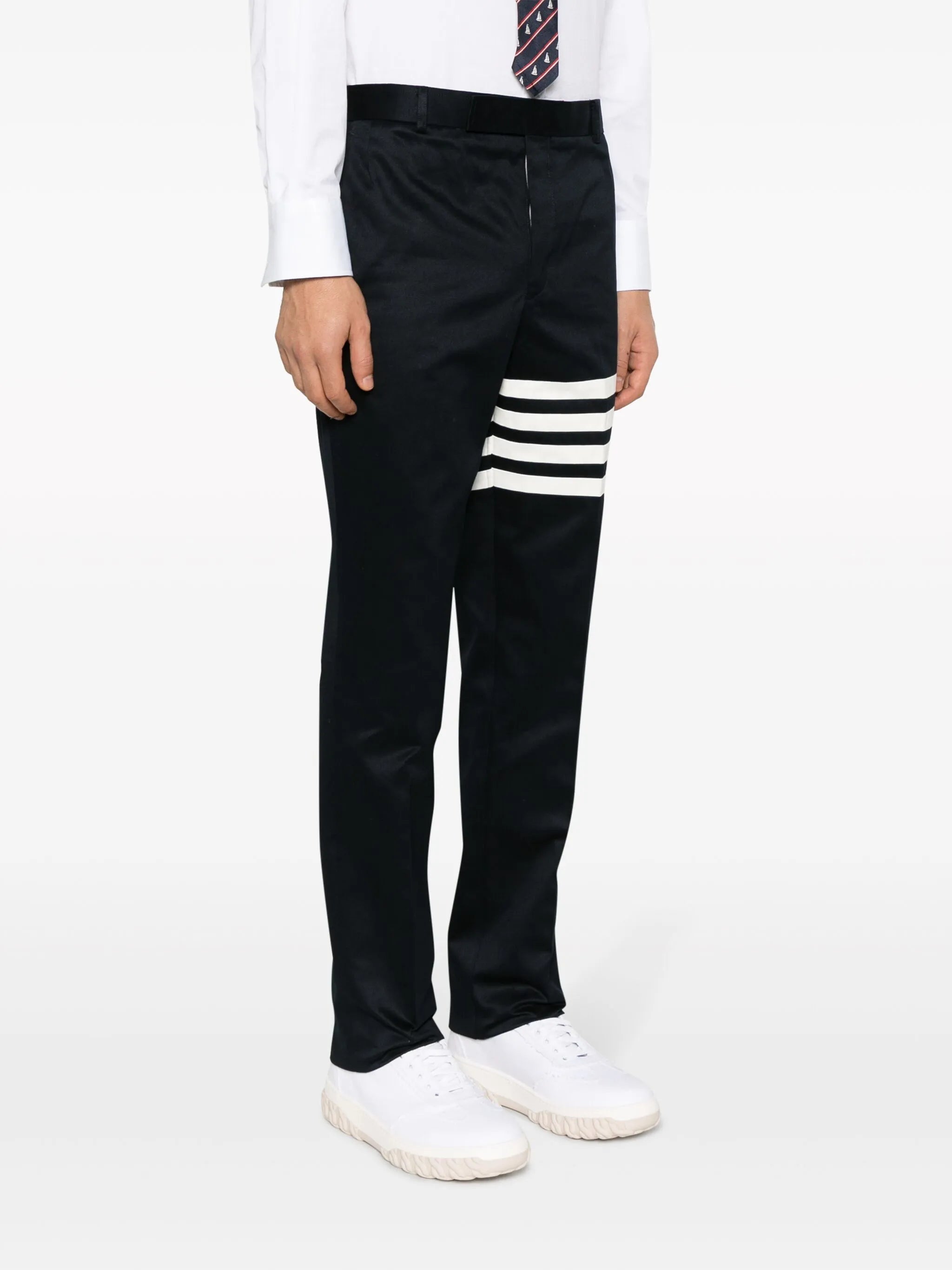 cotton twill 4-Bar unconstructed chino trousers