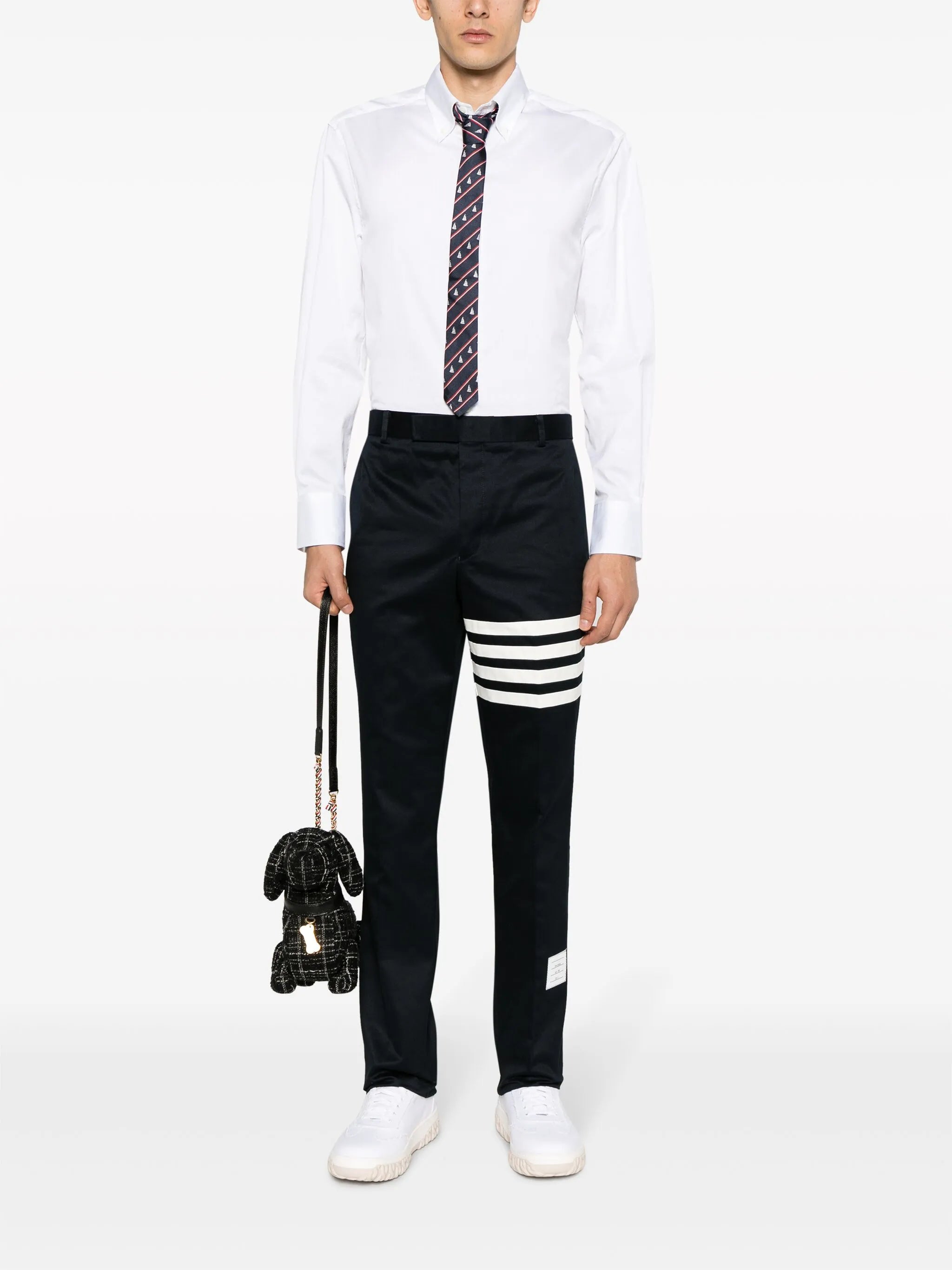 cotton twill 4-Bar unconstructed chino trousers