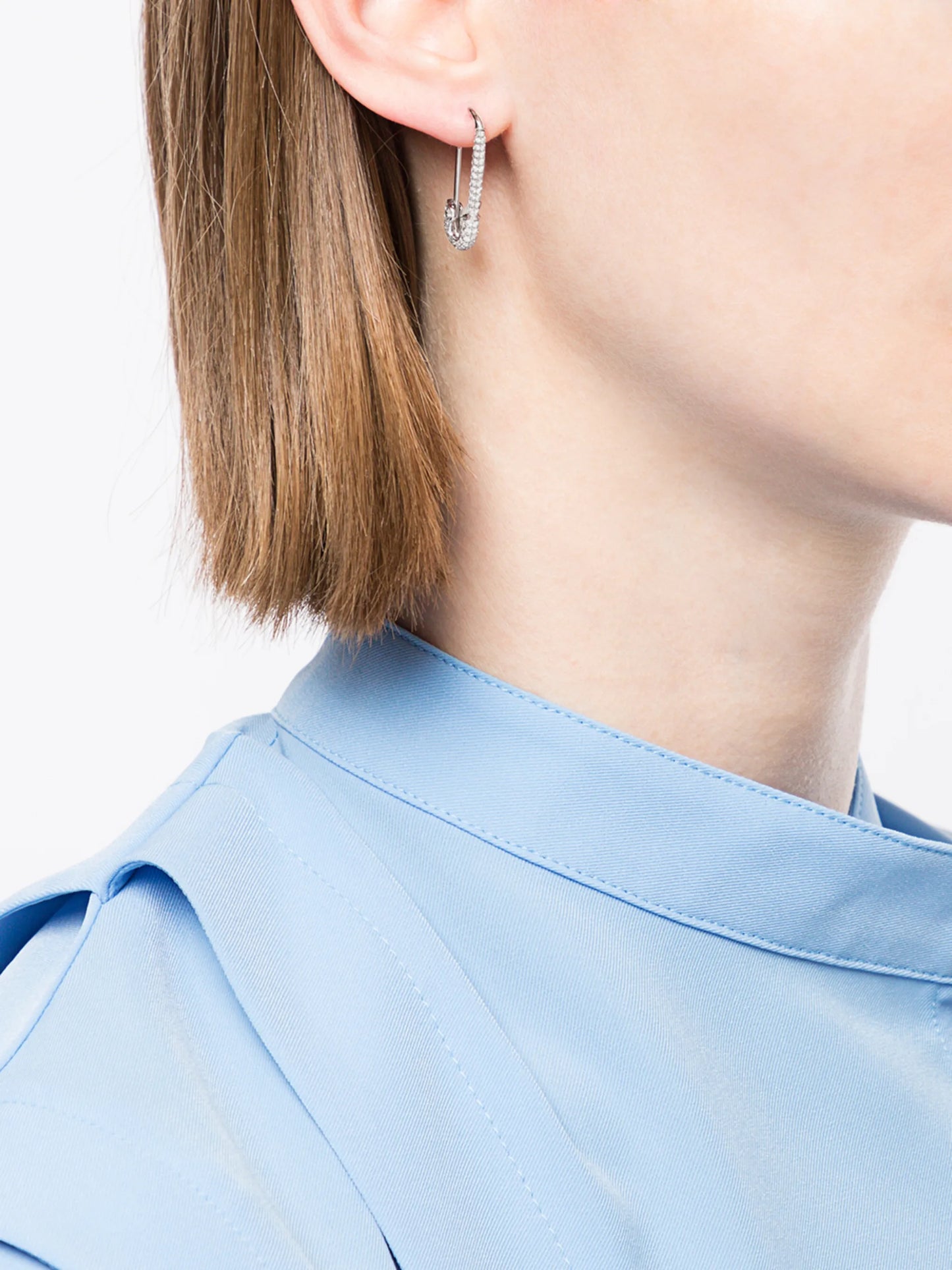 Safety Pin diamond earring