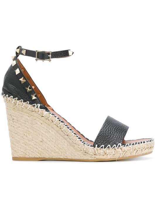 Double Rockstud 95mm wedge espadrilles