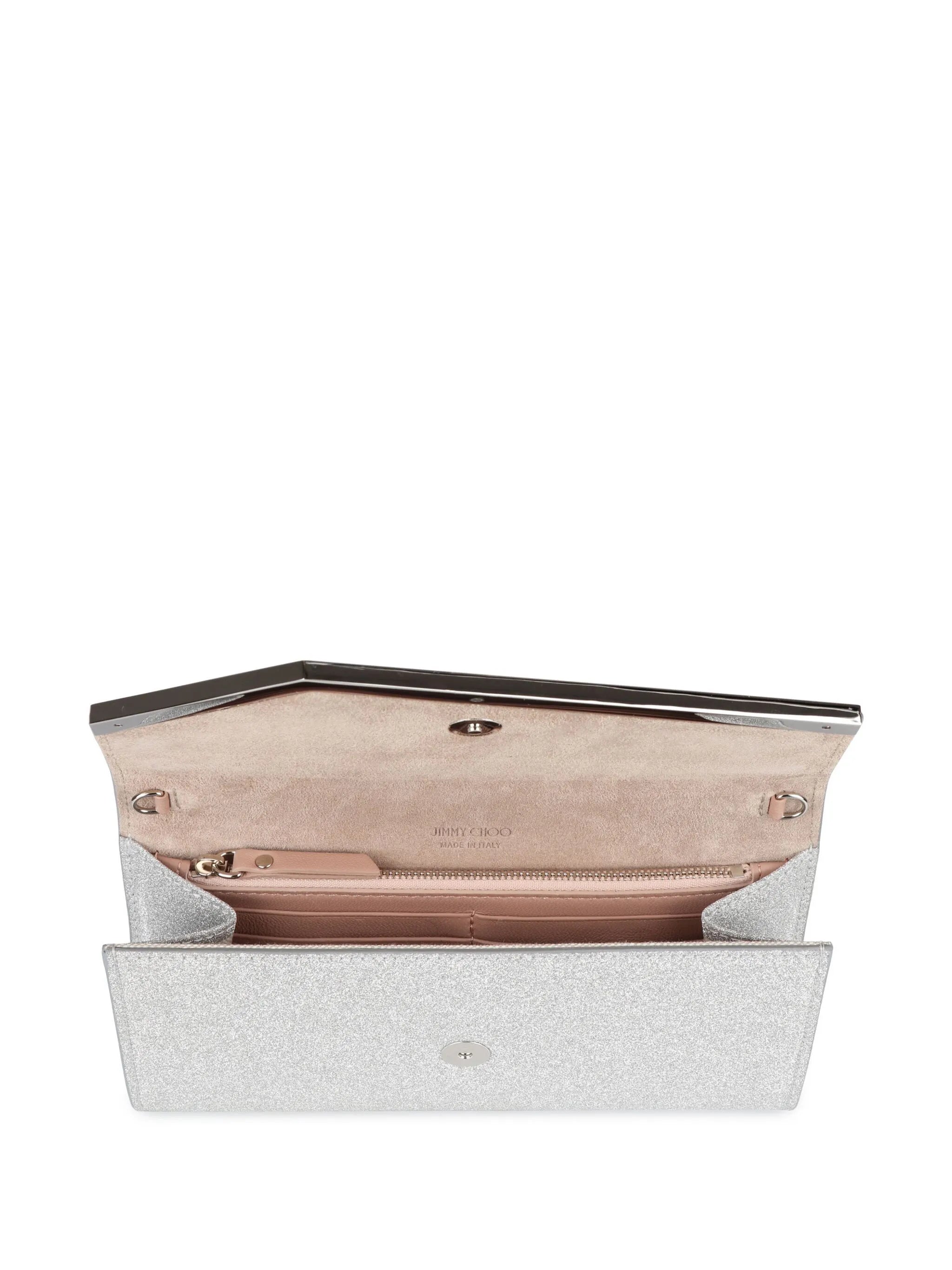 Emmie glitter leather clutch
