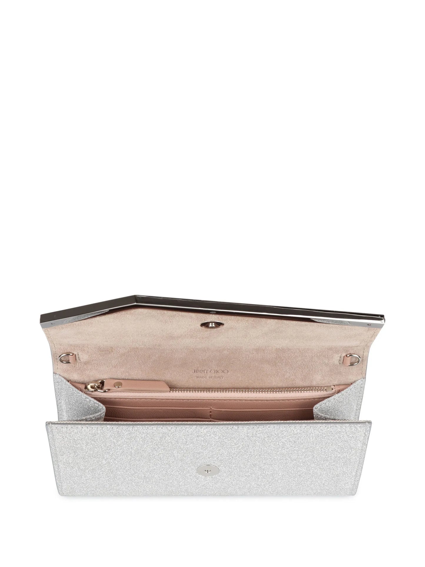 Emmie glitter leather clutch