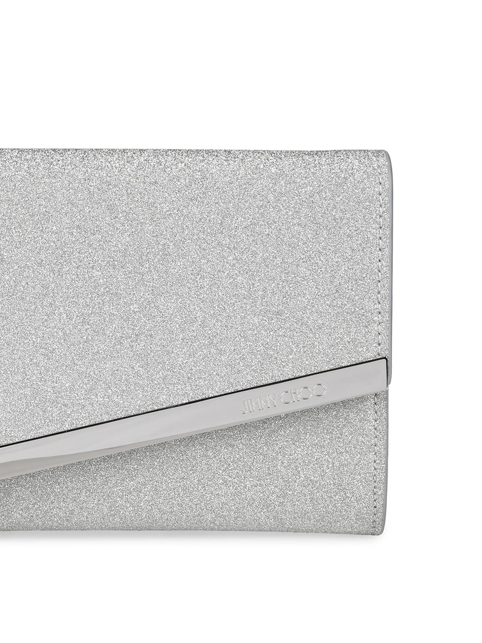 Emmie glitter leather clutch
