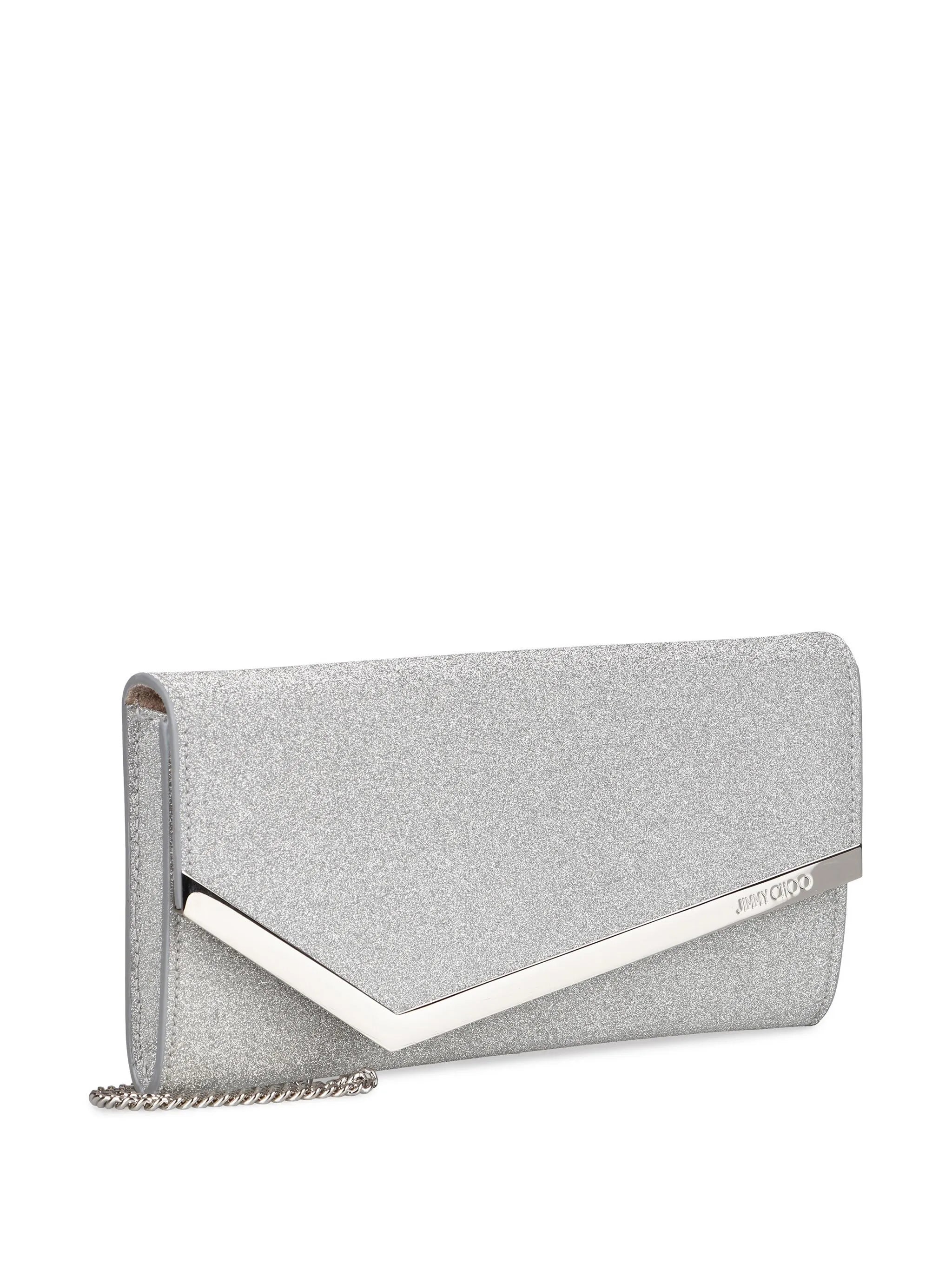 Emmie glitter leather clutch