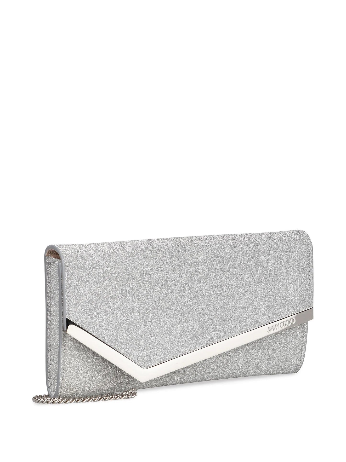Emmie glitter leather clutch