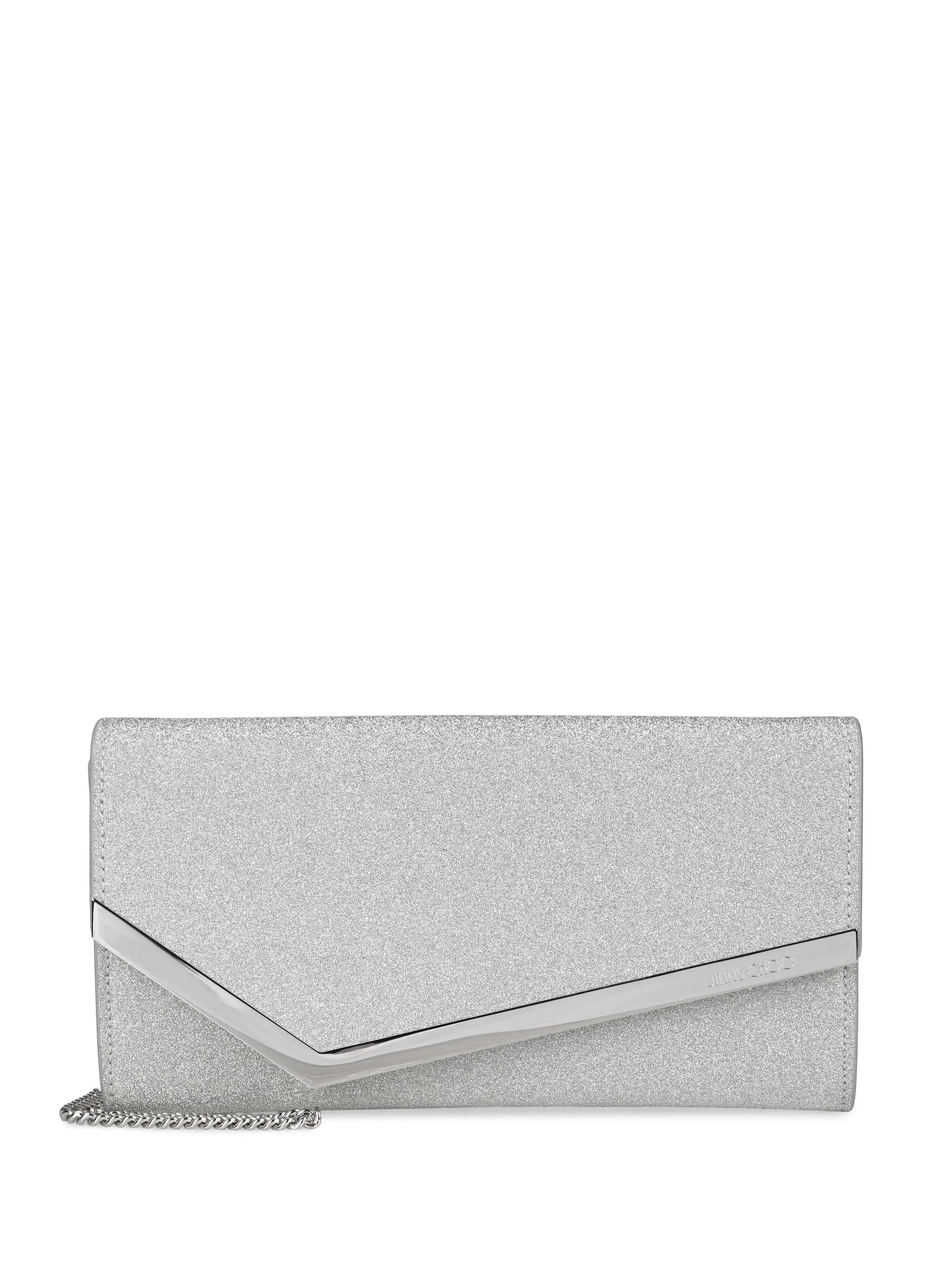 Emmie glitter leather clutch