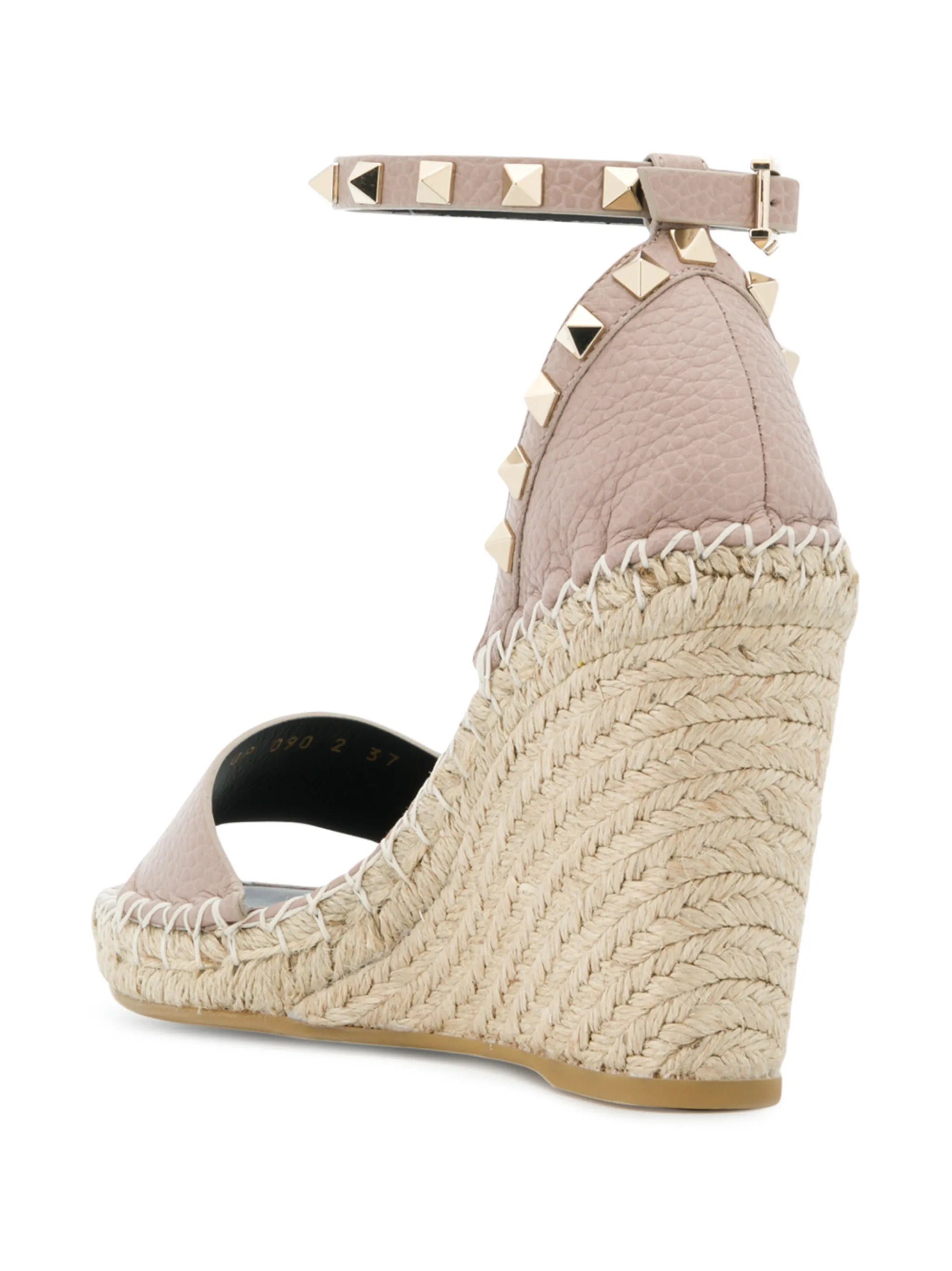 Double Rockstud wedge espadrilles