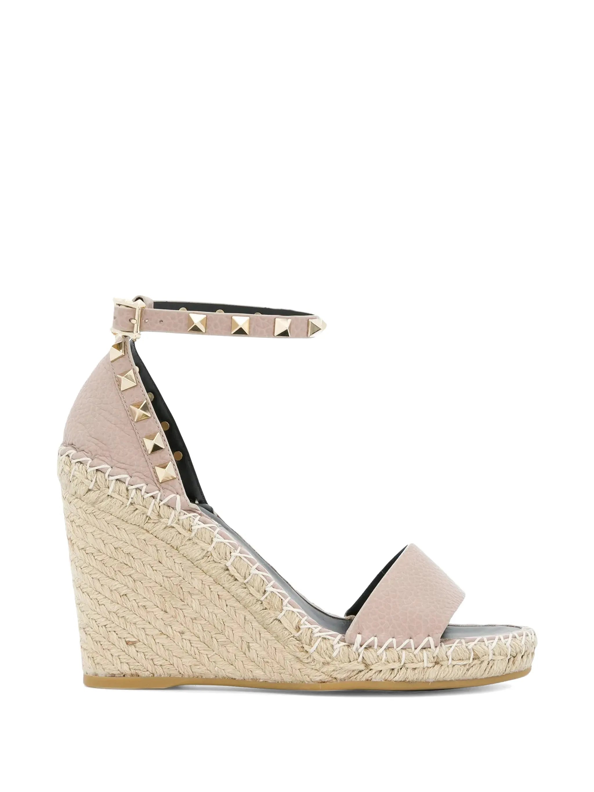 Double Rockstud wedge espadrilles