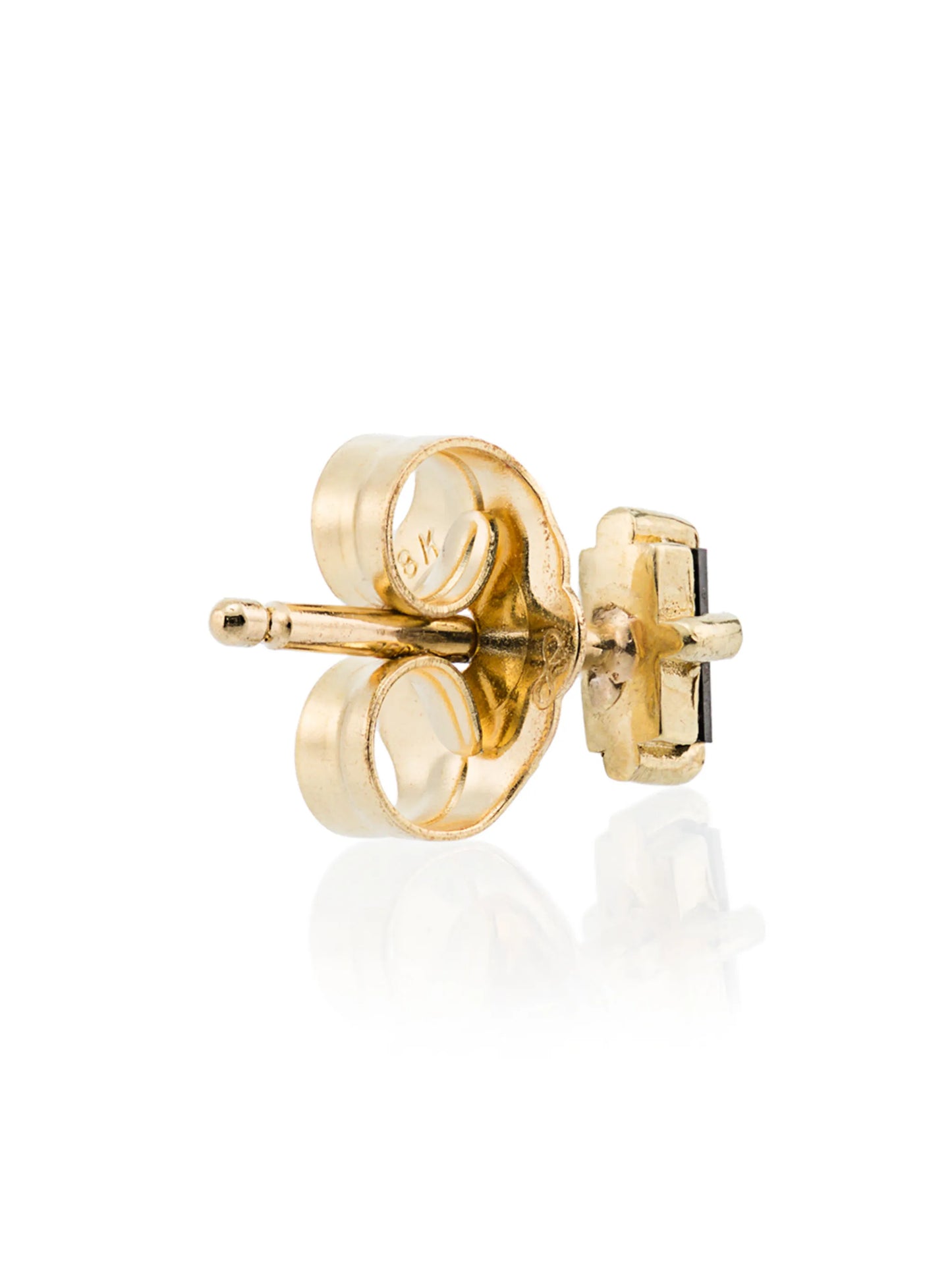 14kt yellow gold black diamond mini stud earring