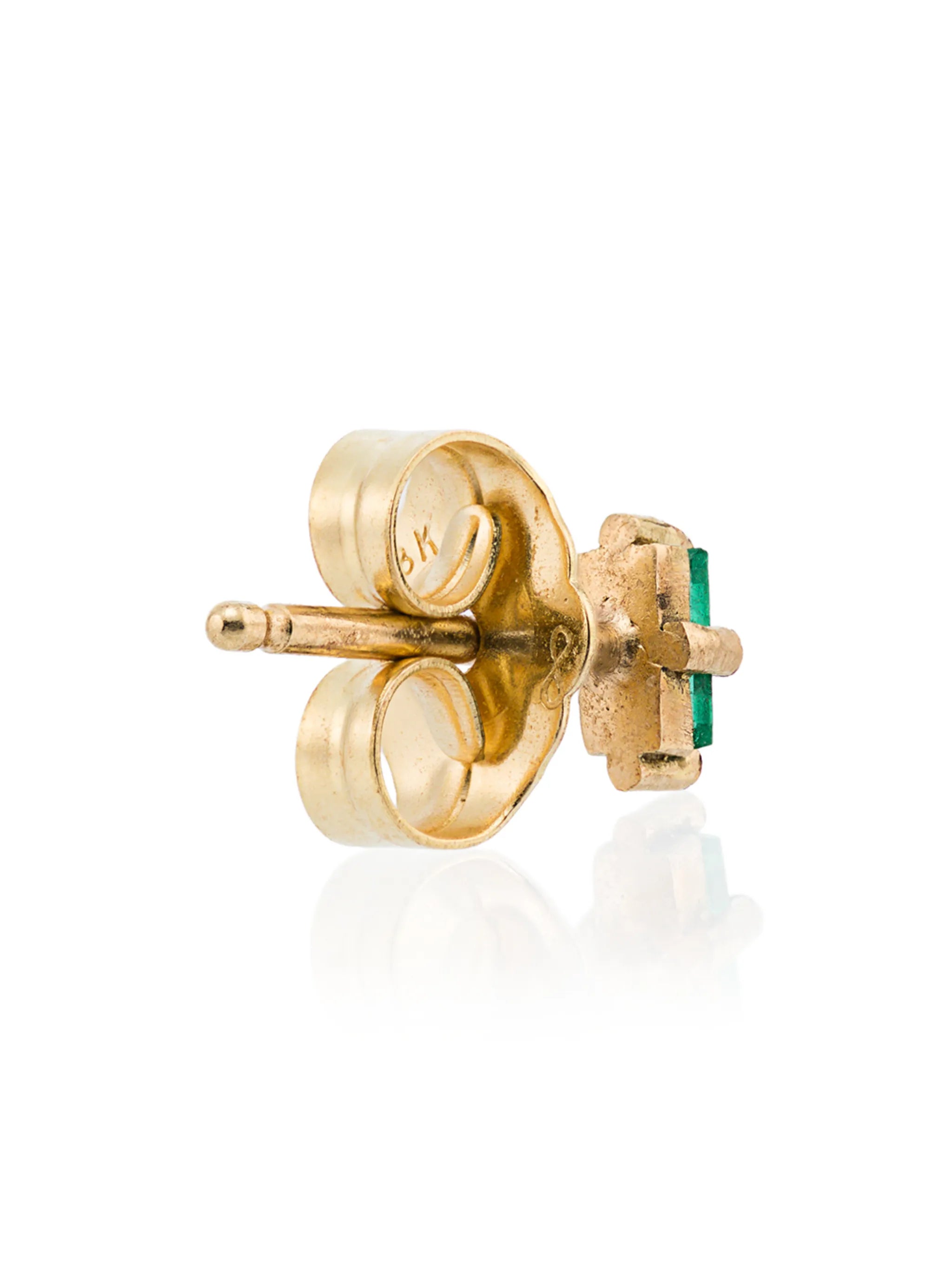 18k yellow gold emerald mini stud earring