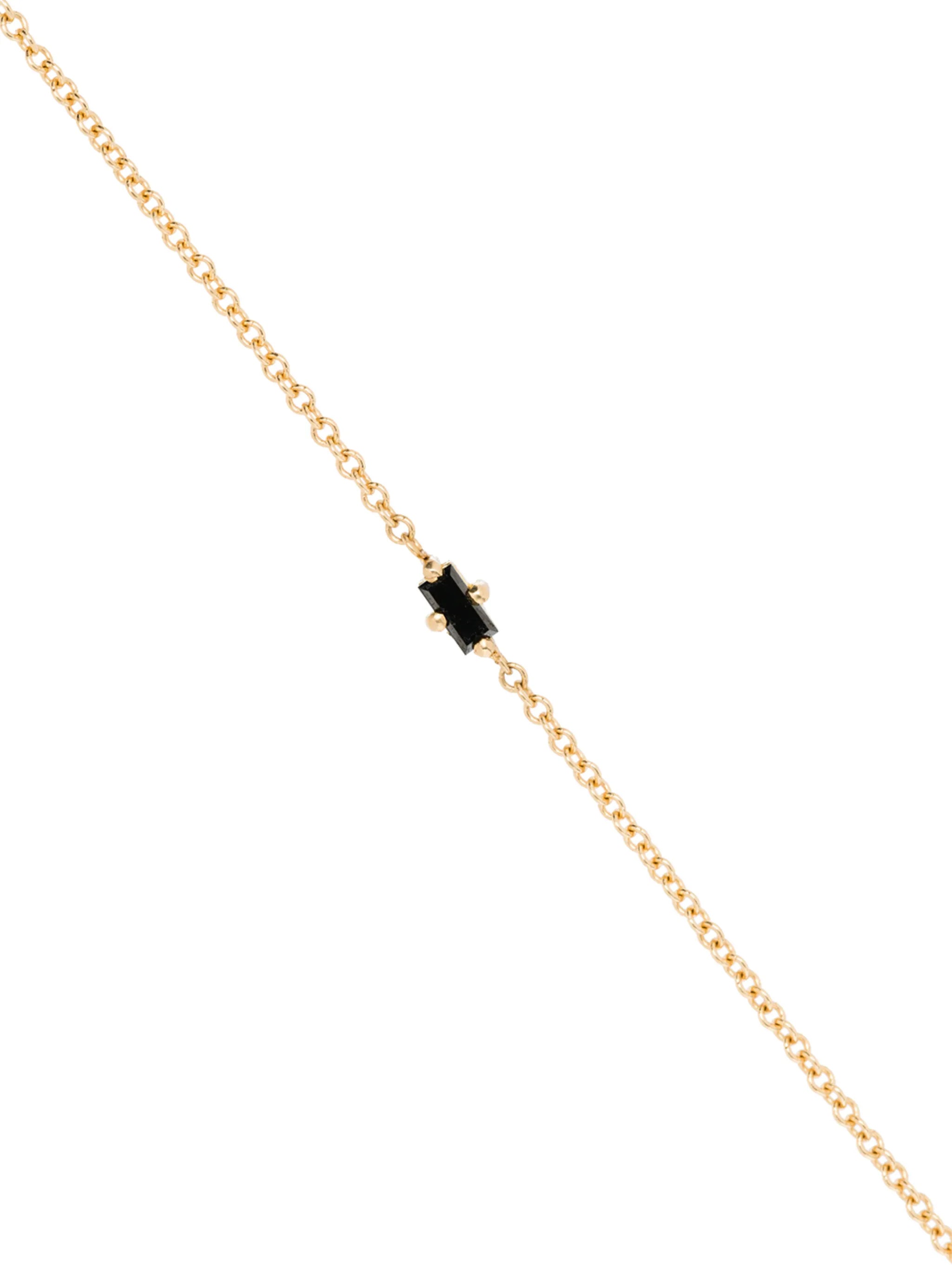 18k yellow gold black diamond necklace