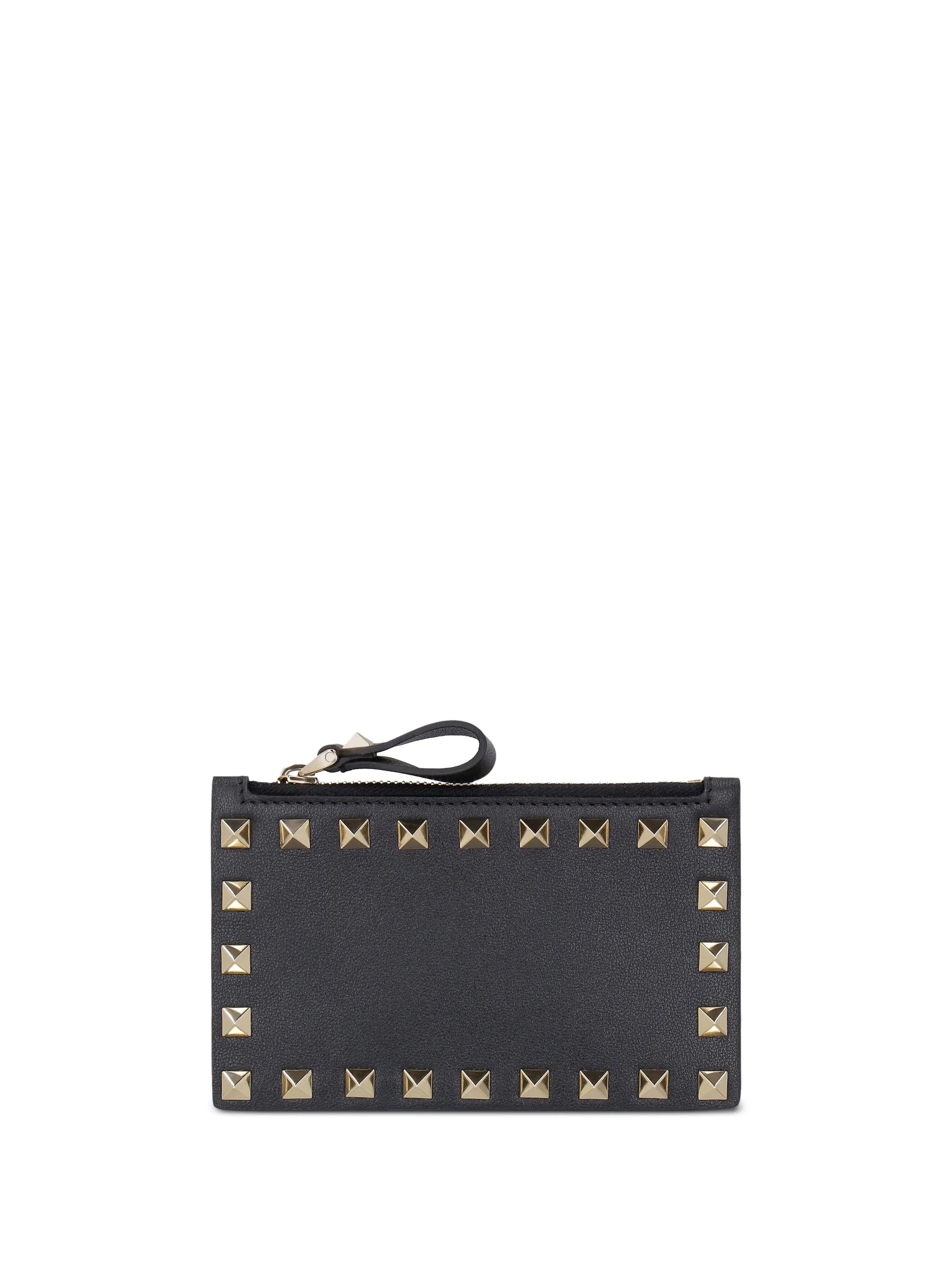 Rockstud zipped card holder