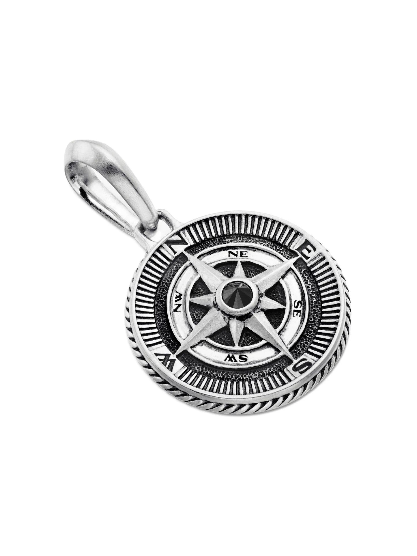 sterling silver Maritime Compass diamond amulet (29.5mm)