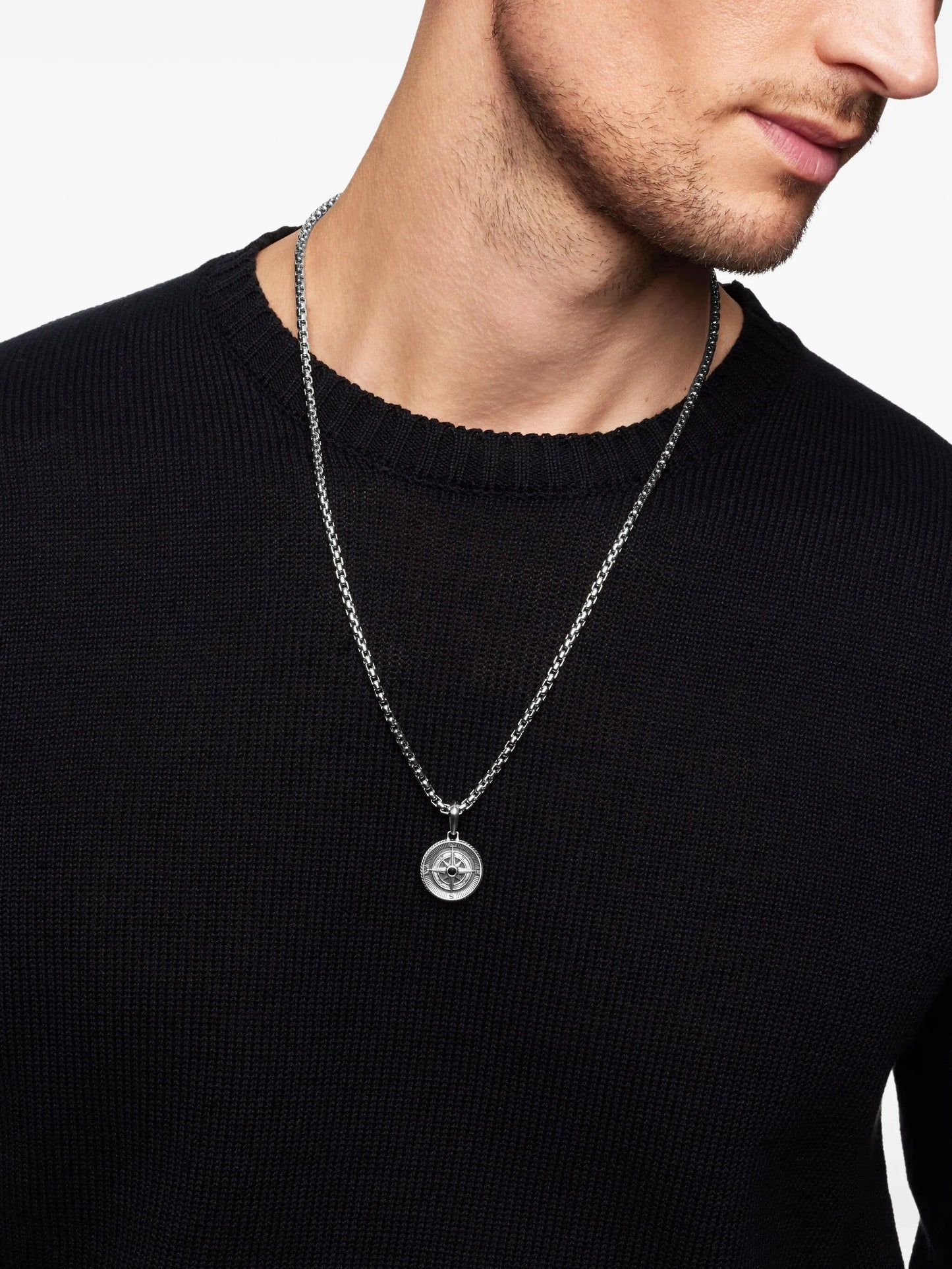 sterling silver Maritime Compass diamond amulet (29.5mm)
