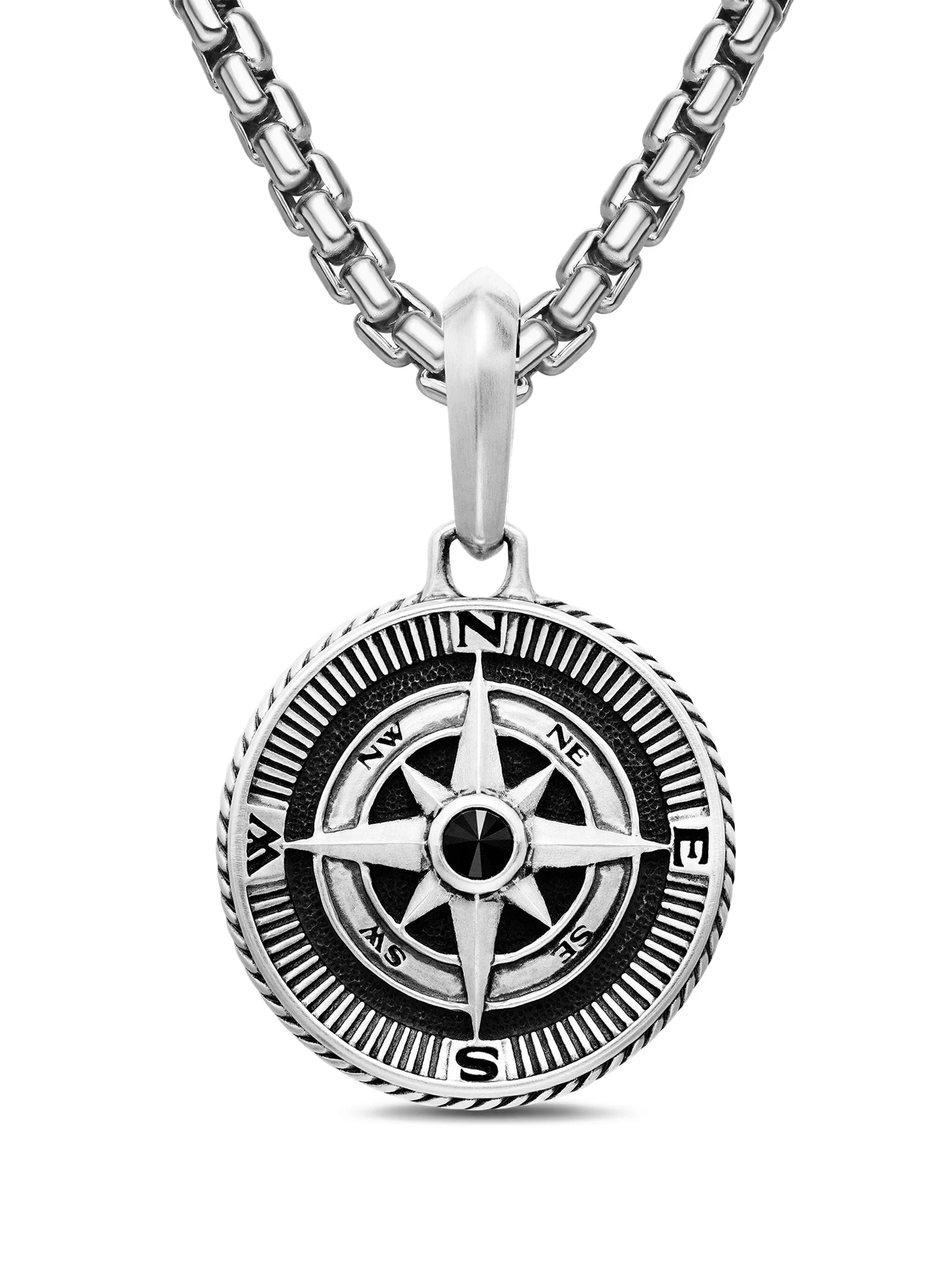 sterling silver Maritime Compass diamond amulet (29.5mm)