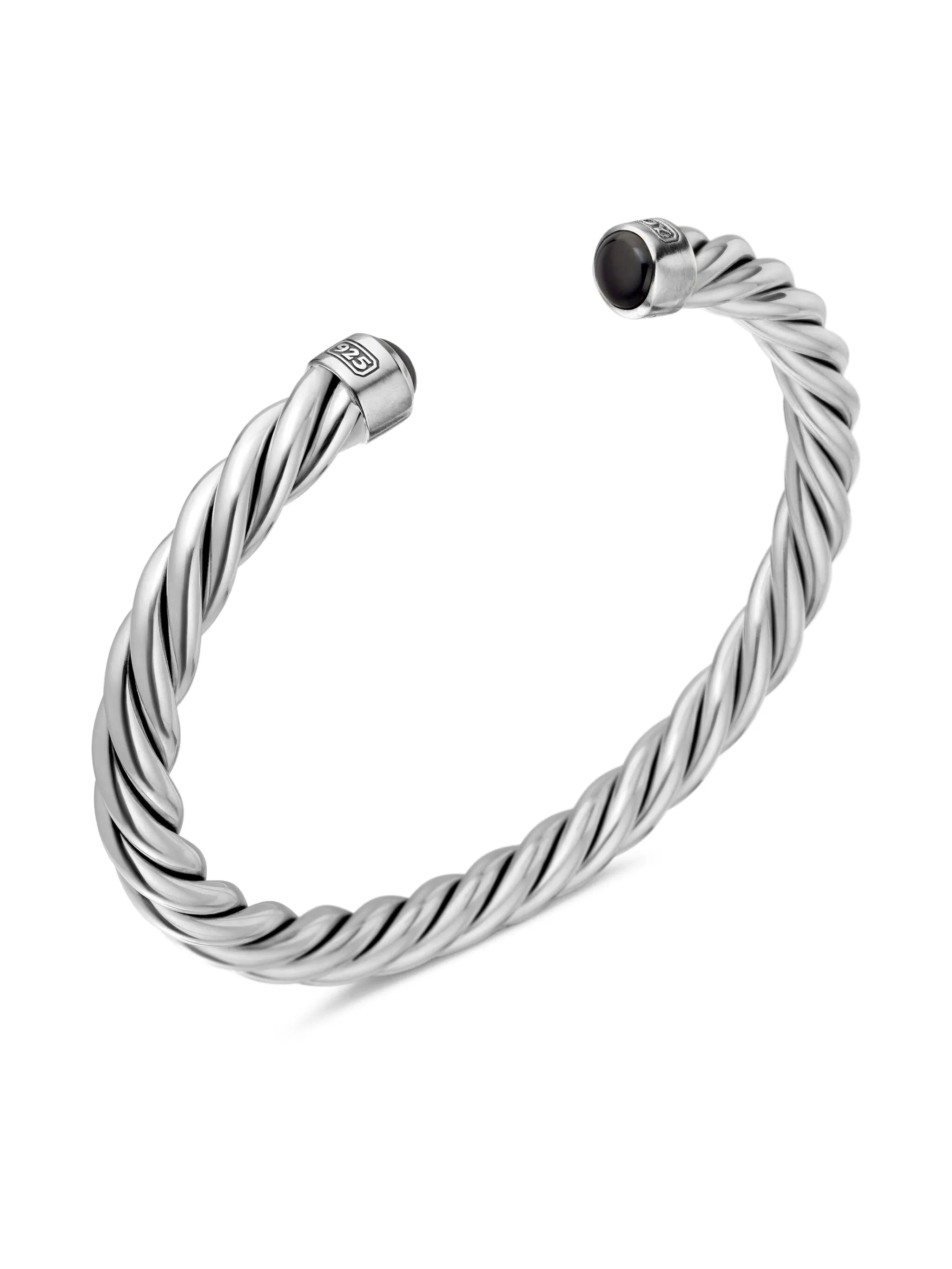 sterling silver Cable Cuff bracelet (6mm)