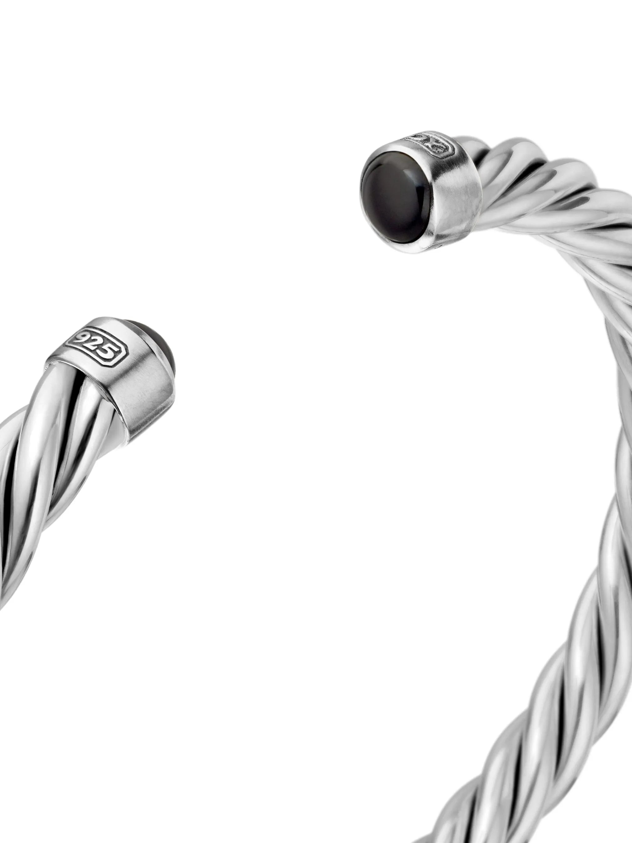 sterling silver Cable Cuff bracelet (6mm)