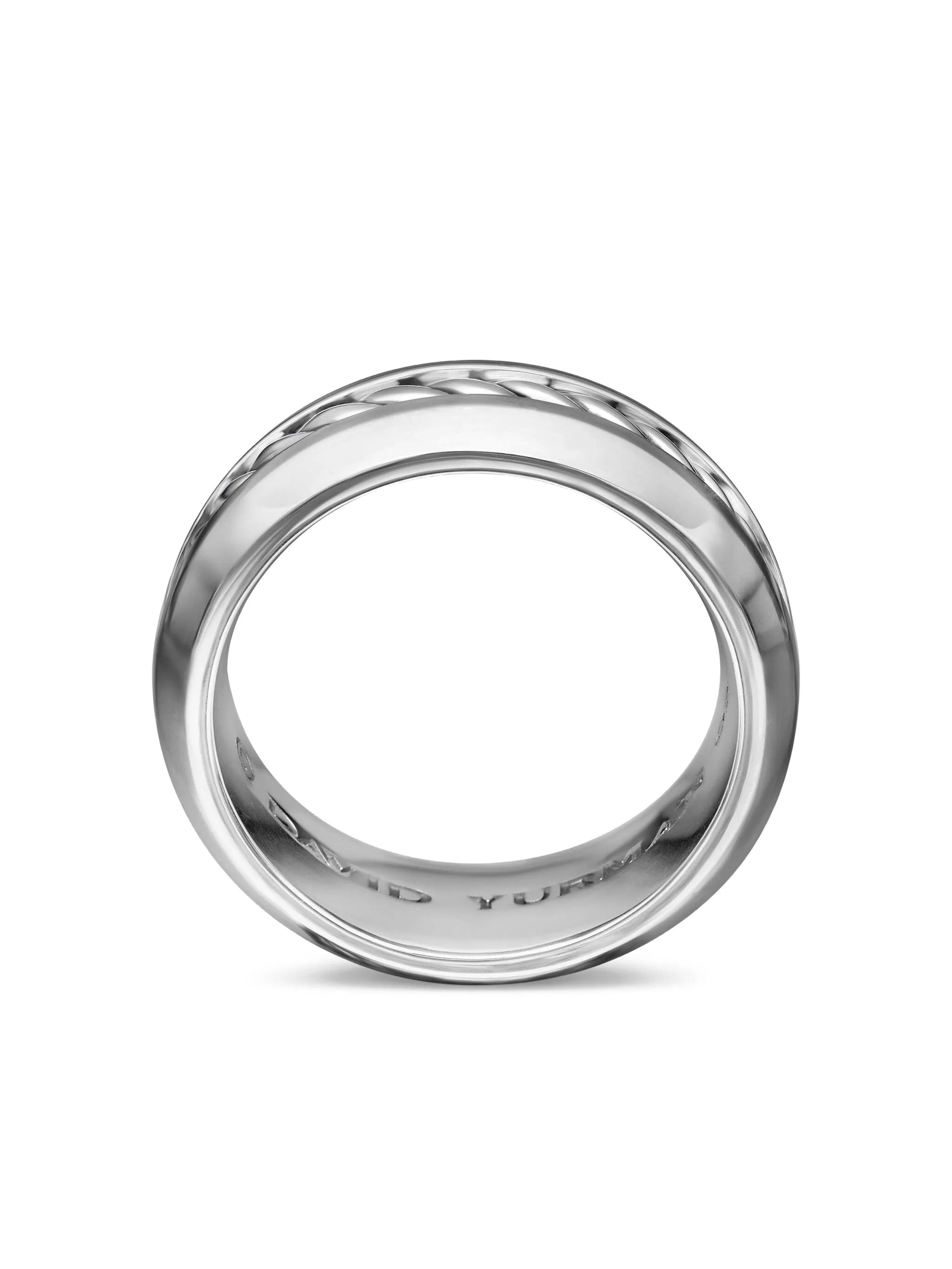 sterling silver Cable Inset band ring (8mm)
