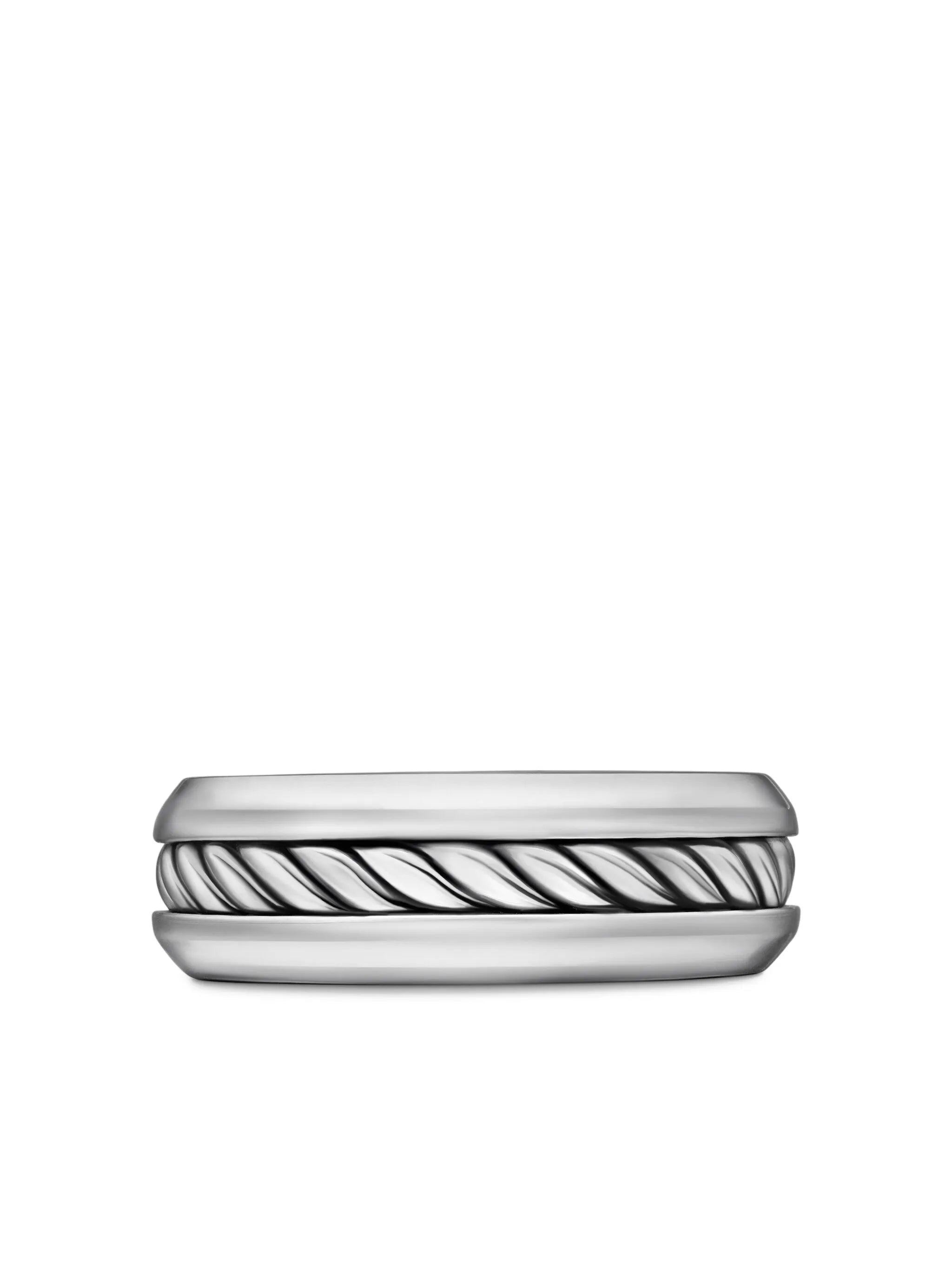 sterling silver Cable Inset band ring (8mm)