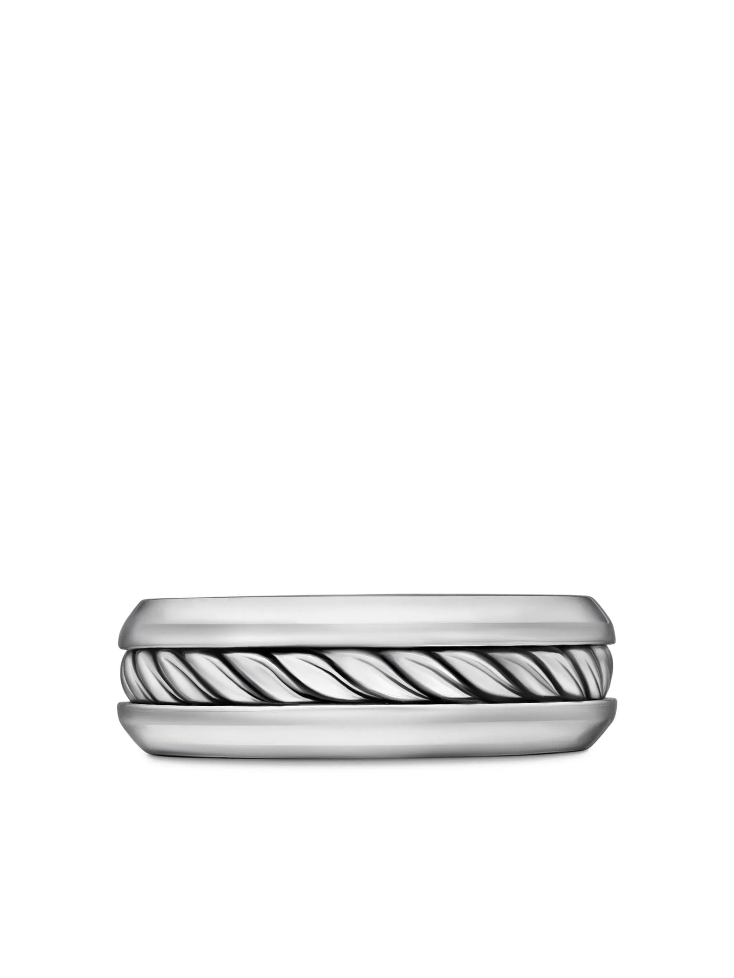 sterling silver Cable Inset band ring (8mm)