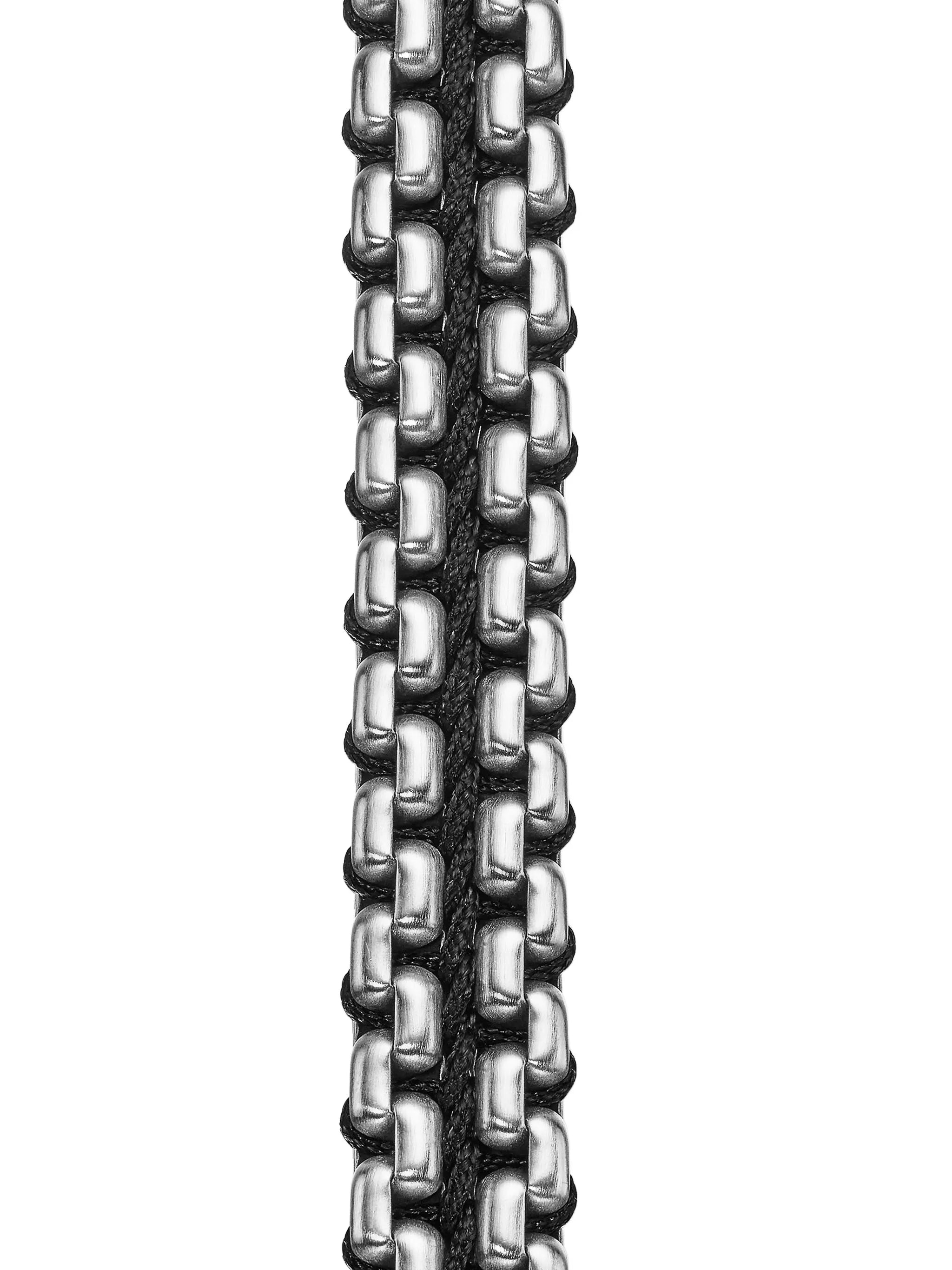 sterling silver Woven Box Chain bracelet (12mm)