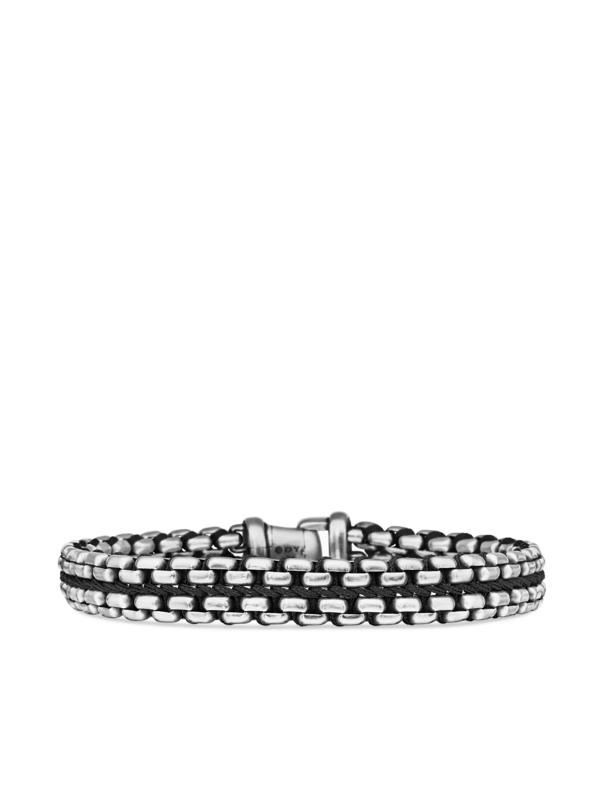 sterling silver Woven Box Chain bracelet (12mm)