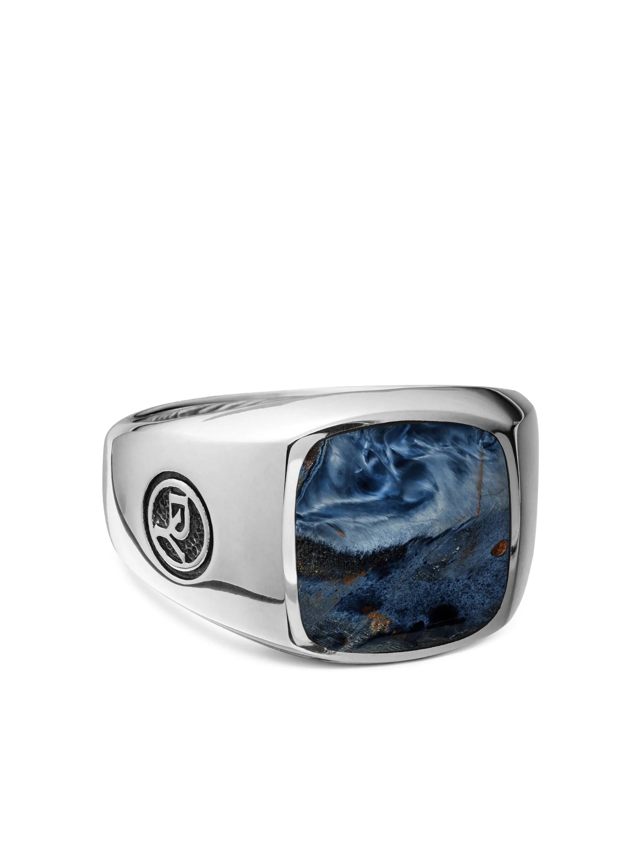 sterling silver Exotic Stone pietersite signet ring (14mm)